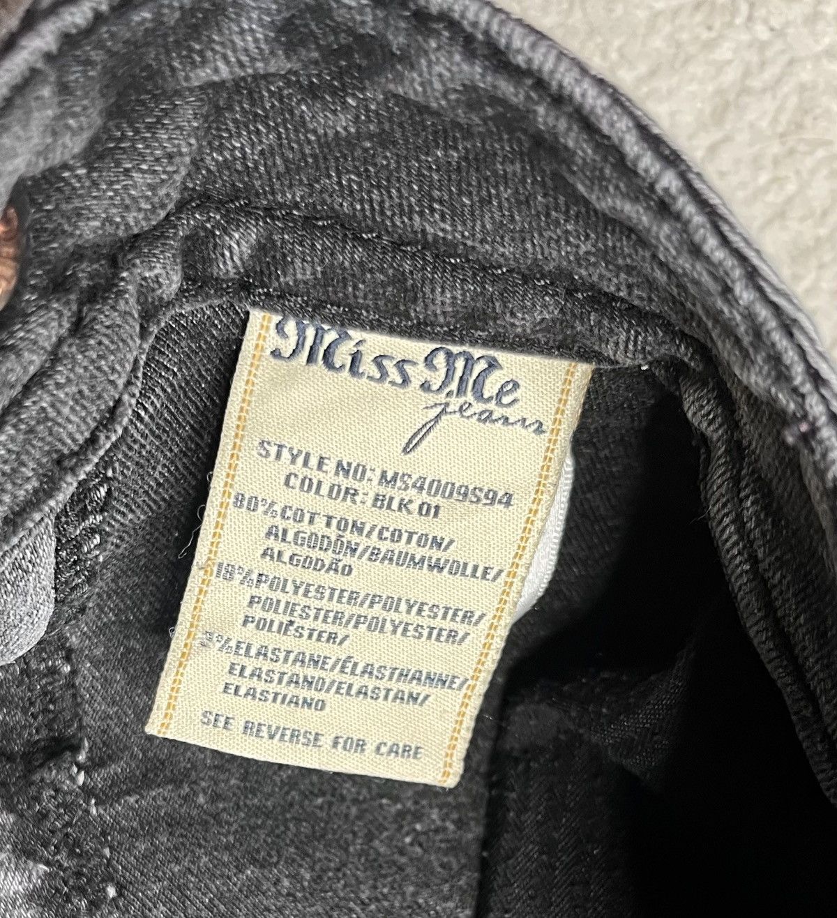 Miss Me Vintage Grey Mini Denim Skirt Basic Miss Me Low Rise Hip Size 31" - 7 Thumbnail