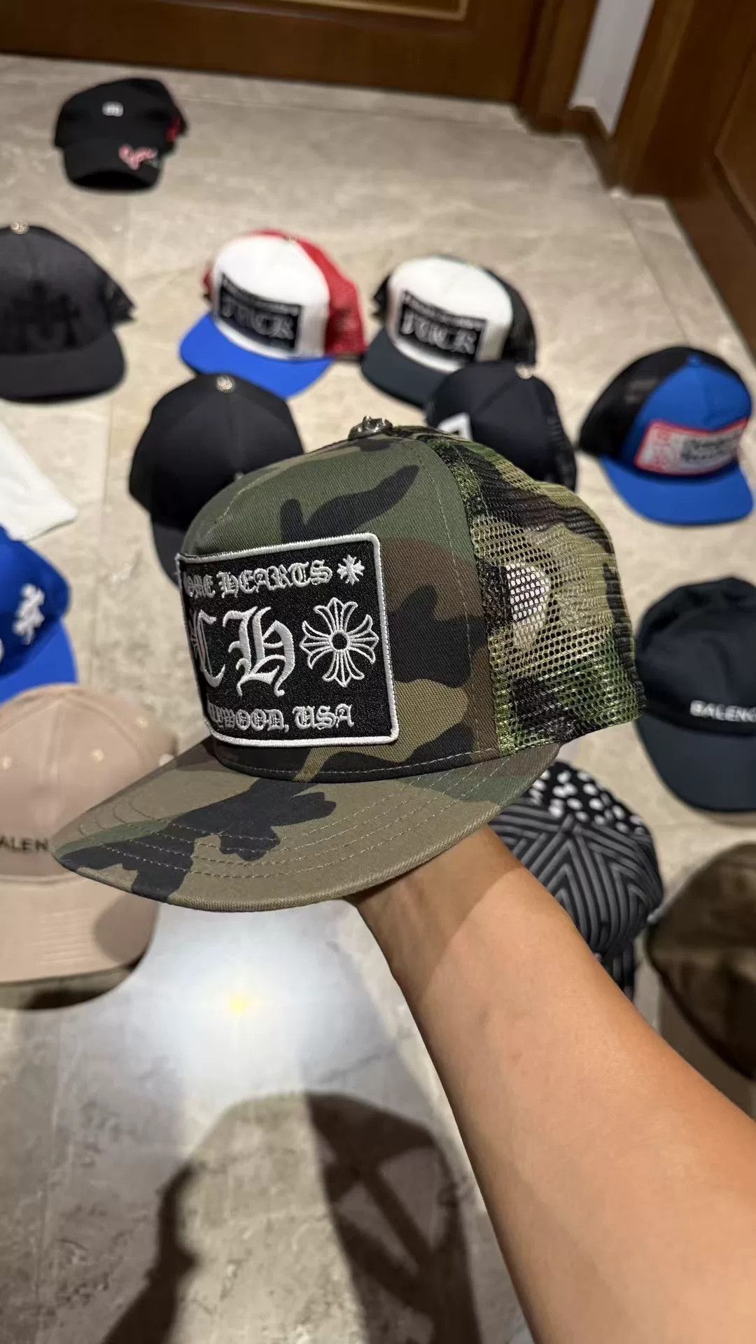 Chrome Hearts Chrome Hearts Camo Embroidered Green Hat Size ONE SIZE - 1 Thumbnail