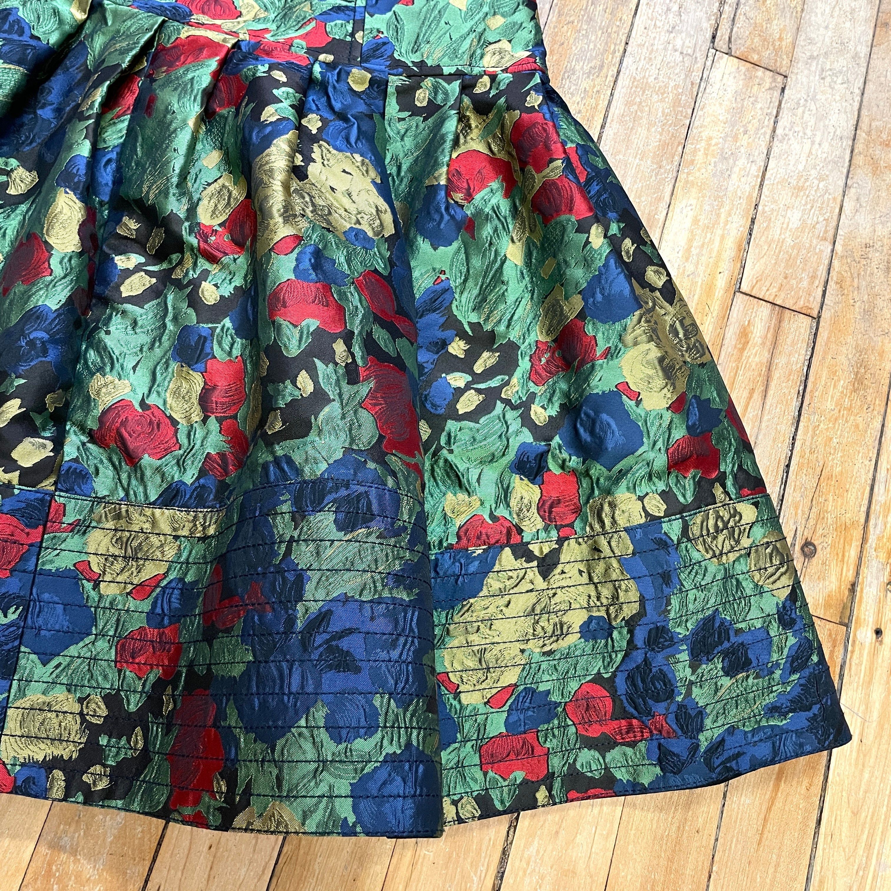 Oscar De La Renta Oscar De La Renta Fall '08 Vintage Designer Floral Silk Jacquard Skirt Made In USA Size 29" Size 24" / US 00 / IT 34 - 7 Thumbnail
