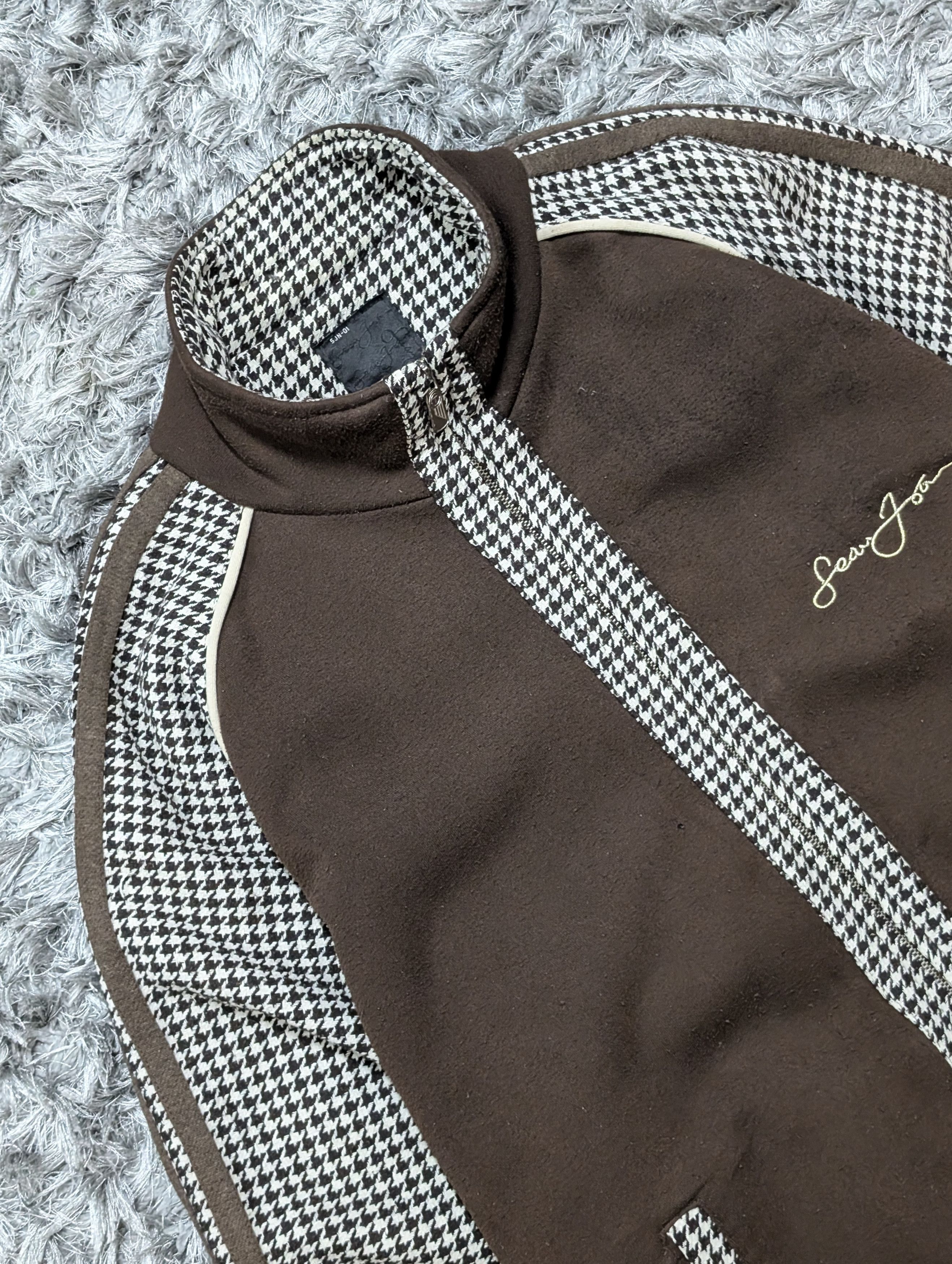 Sean John Vintage Sean John Houndstooth Zipper Jacket Oversized Size US XXL / EU 58 / 5 - 4 Thumbnail