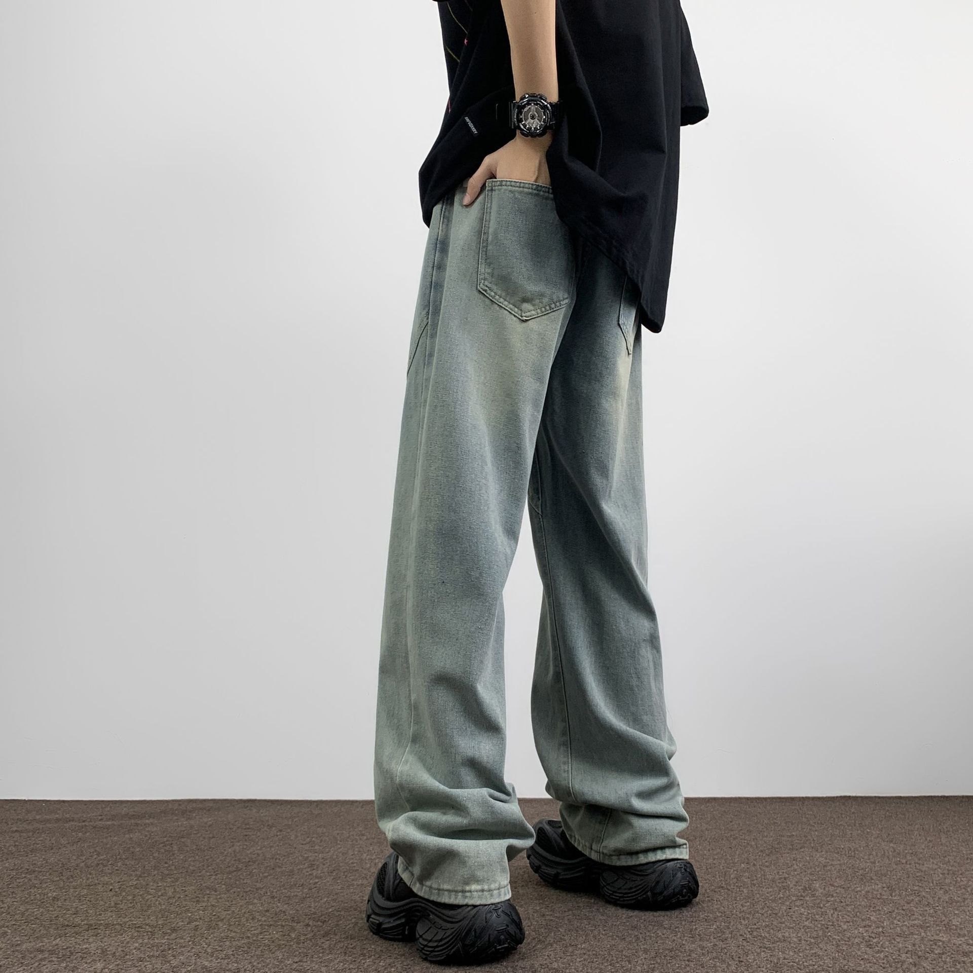 Japanese Brand × Jean Retro loose casual straight leg wide leg jeans Size US 32 / EU 48 - 3 Thumbnail