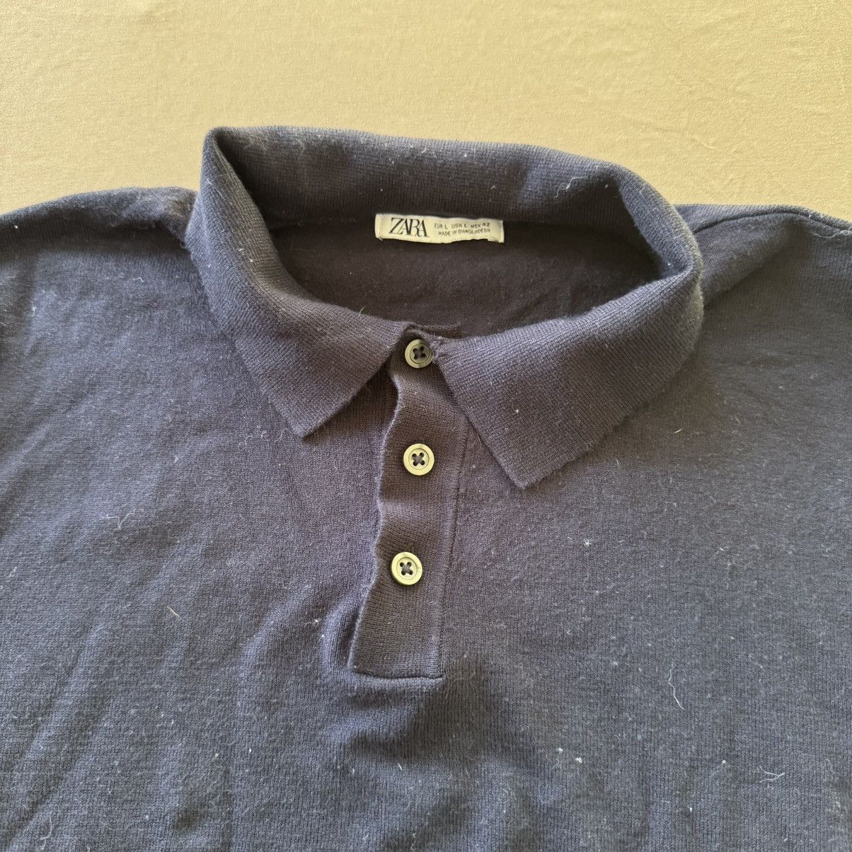 Designer × Vintage × Zara Zara KNIT POLO SHIRT Size US L / EU 52-54 / 3 - 3 Thumbnail