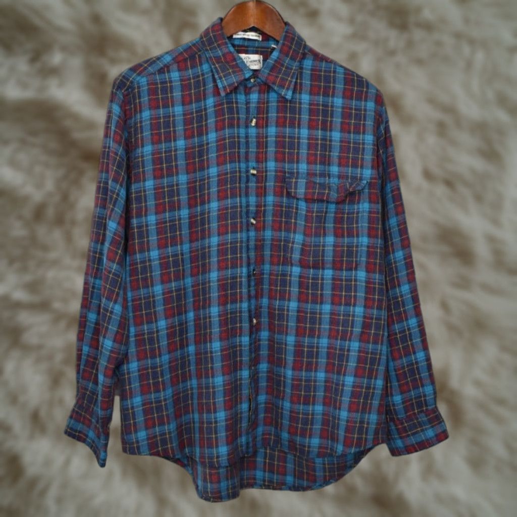 Sears VINTAGE Sears Roebuck Single Needle Tailoring Flannel Shirt Mens Fits Medium Shirt Size US M / EU 48-50 / 2 - 1 Thumbnail