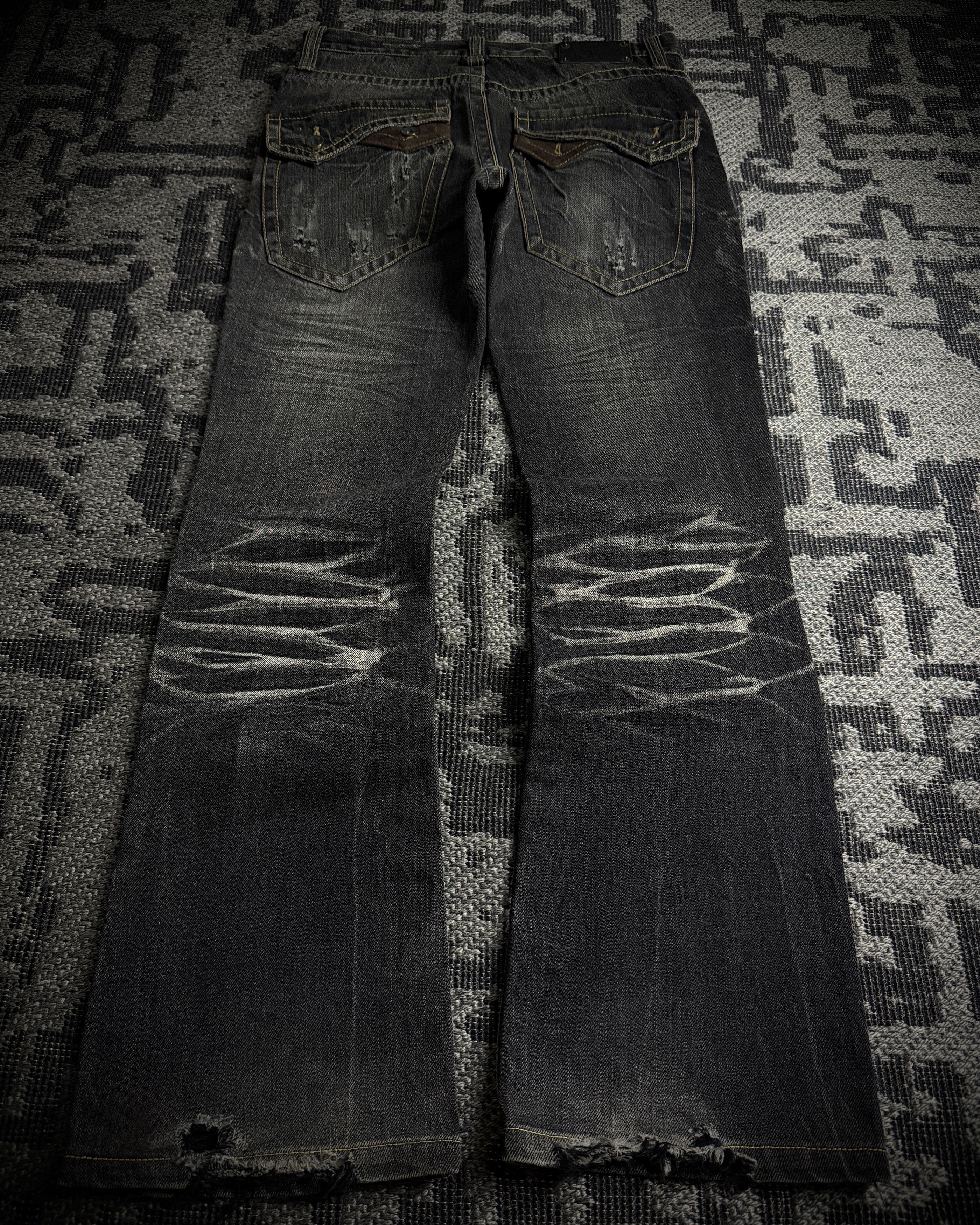 semanticdesign Semantic Design Multi Zip Distressed Bootcut Denim Size US 31 - 4 Thumbnail