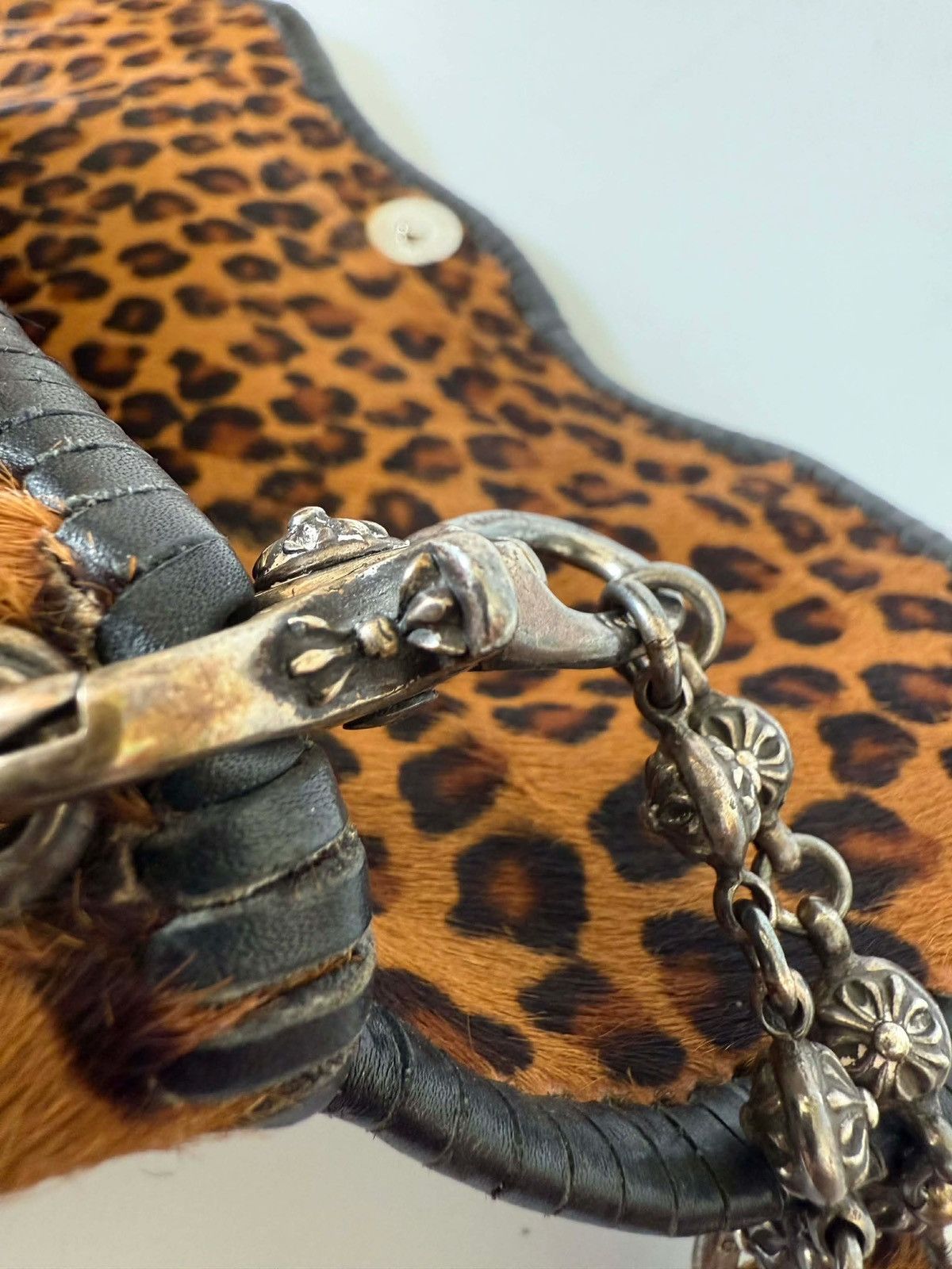 Chrome Hearts Chrome Hearts Leopard Pony Hair “Fuck you” Clutch Bag Size ONE SIZE - 8 Thumbnail