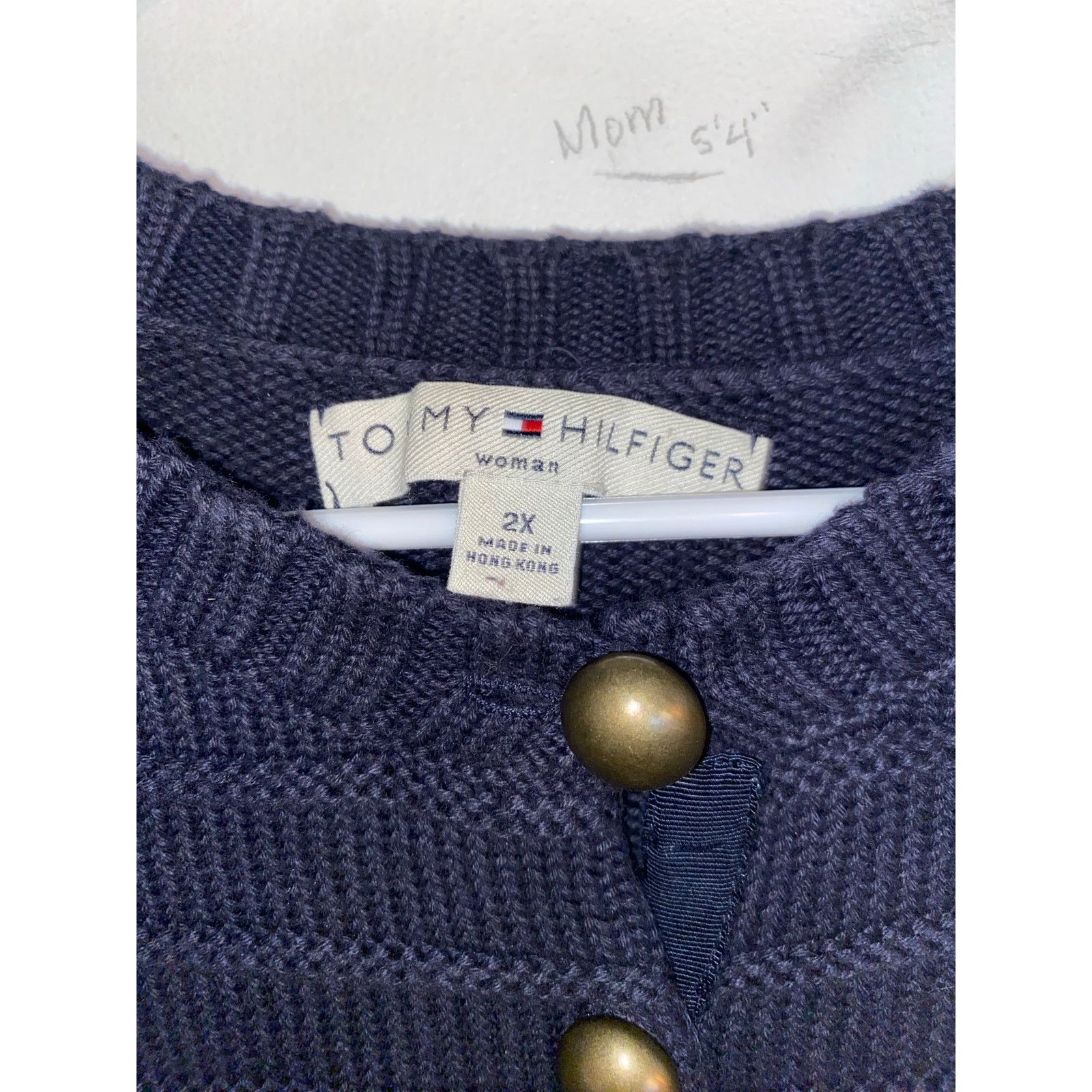 Tommy Hilfiger Tommy Hilfiger Navy Blue Women's 2X Cardigan Size XXL / US 16-18 / IT 52-54 - 6 Thumbnail