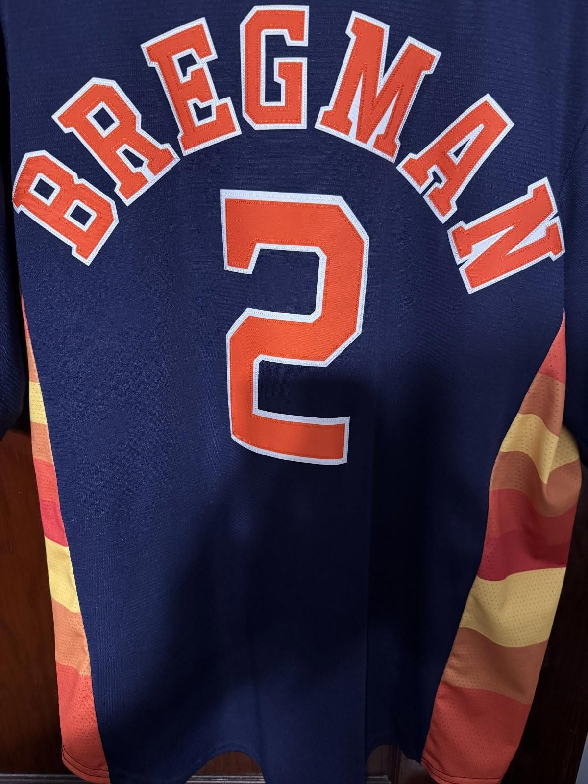 Majestic Houston Astros Majestic #2 Alex Bregman Jersey Men's L Blue Size ONE SIZE - 3 Thumbnail