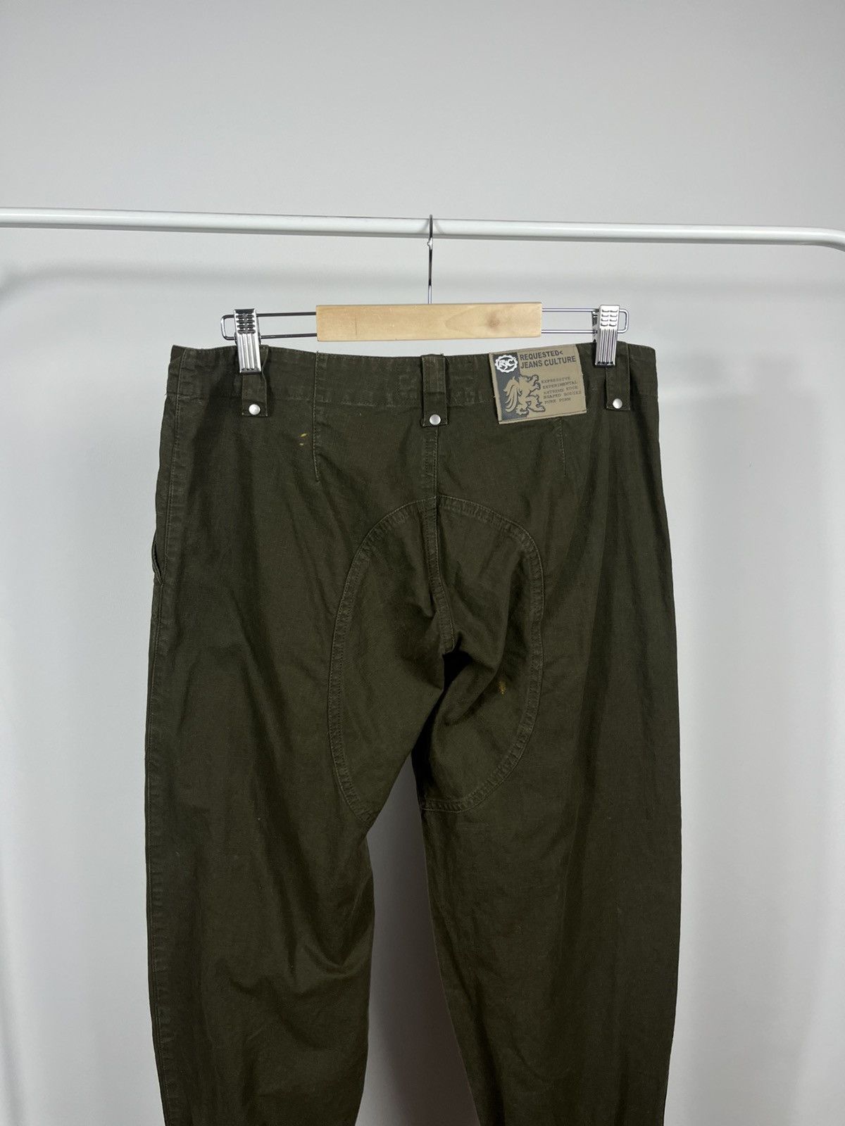 Other Avant-Garde Olive Cargo Pants Zip Pocket Strap Design Size US 31 - 9 Thumbnail