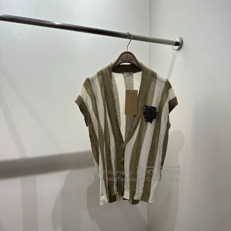Brunello Cucinelli Brunello Cucinelli Striped with Sequins Size S / US 4 / IT 40 - 1 Thumbnail