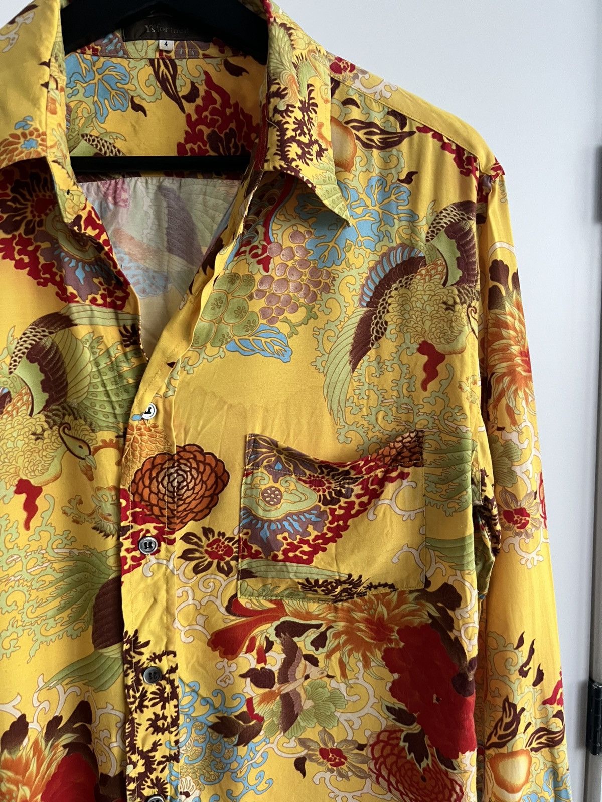 Y's for Men Yellow Floral Oversized Shirt Size US L / EU 52-54 / 3 - 3 Thumbnail