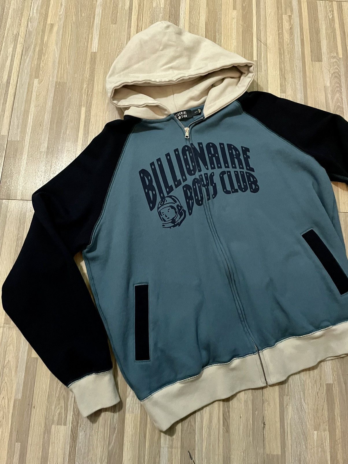 image of Billionaire Boys Club Color-Block Zip Hoodie in Navy, Men's (Size XL)