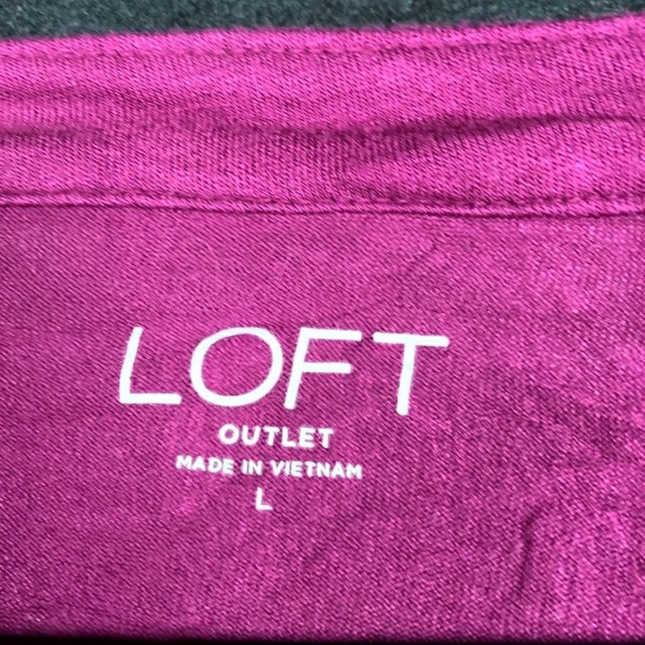Loft LOFT Outlet Womens Shirt Purple V Neck Front Twist Pullover Stretch Large Size L / US 10 / IT 46 - 6 Thumbnail