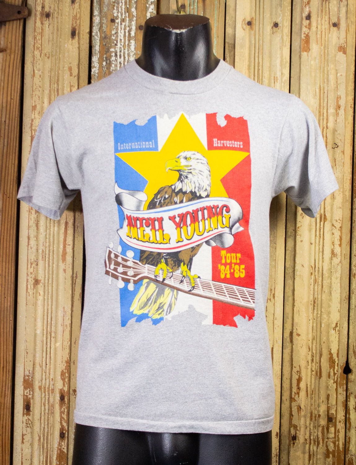 Band Tees × Vintage Neil Young International Harvesters Concert T Shirt 1984/85 Size US S / EU 44-46 / 1 - 1 Thumbnail