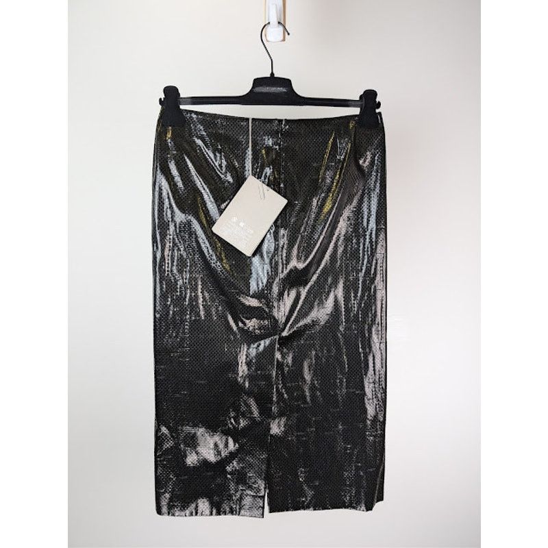 Alexander McQueen o1rshd1 Tarpaulin Pencil Midi Skirt in Black Size 27" / US 4 / IT 40 - 1 Thumbnail