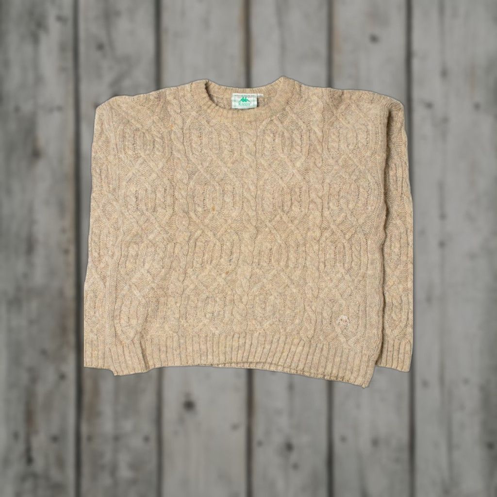 Kappa VINTAGE Kappa Fisherman Sweater Medium Beige Knit Pullover Men's Cozy Warm Shirt Size M / US 6-8 / IT 42-44 - 1 Thumbnail