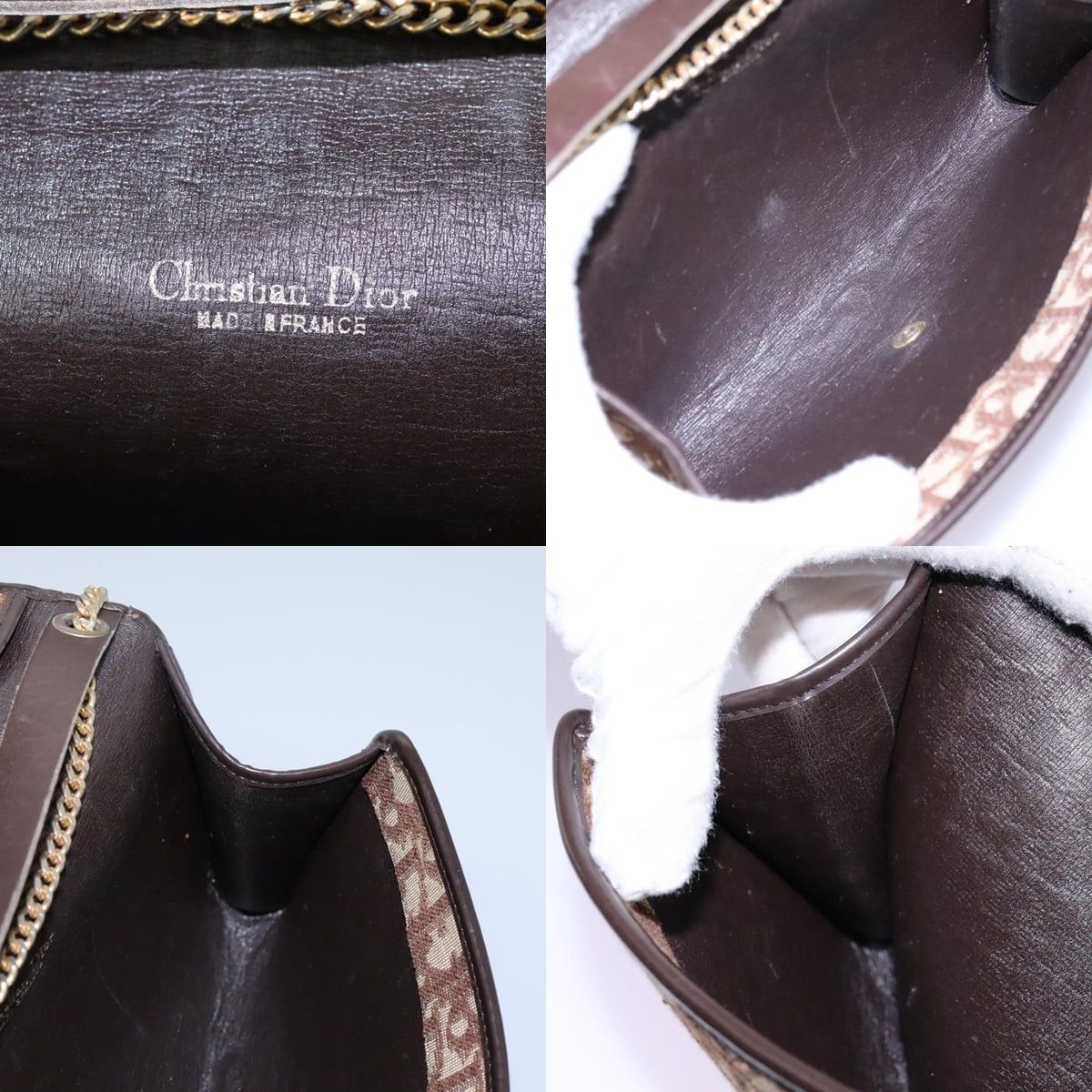 Dior DIOR Trotter Canvas Chain Shoulder Bag Brown Gold Size ONE SIZE - 12 Thumbnail