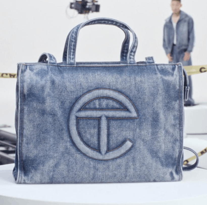 Telfar Medium Denim Shopper - Blue Size ONE SIZE - 13 Thumbnail