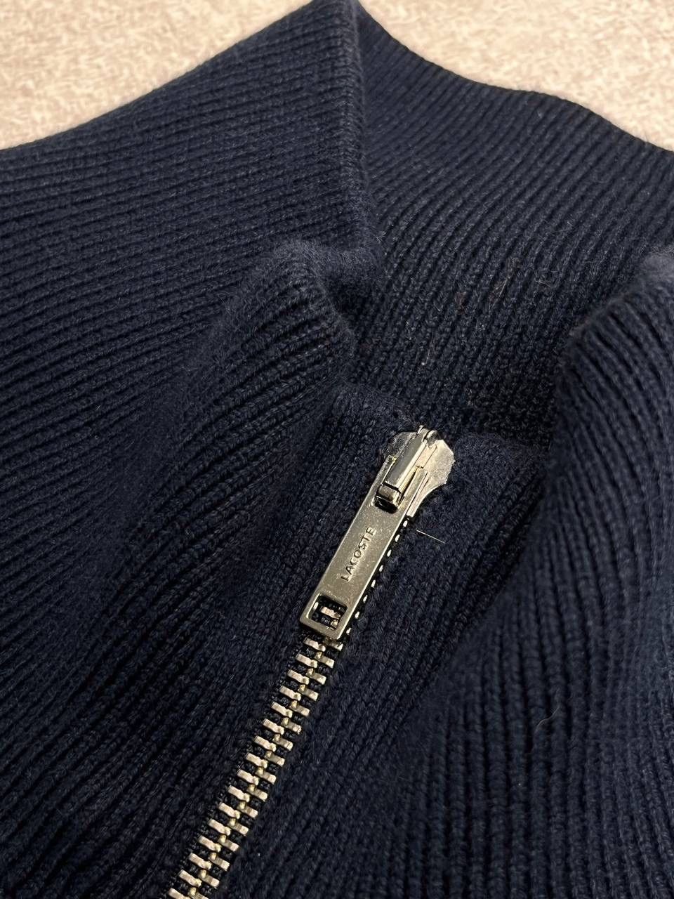 Lacoste × Vintage VINTAGE LACOSTE KNIT WOOL ZIP SWEATER Y2K Size US XL / EU 56 / 4 - 3 Thumbnail
