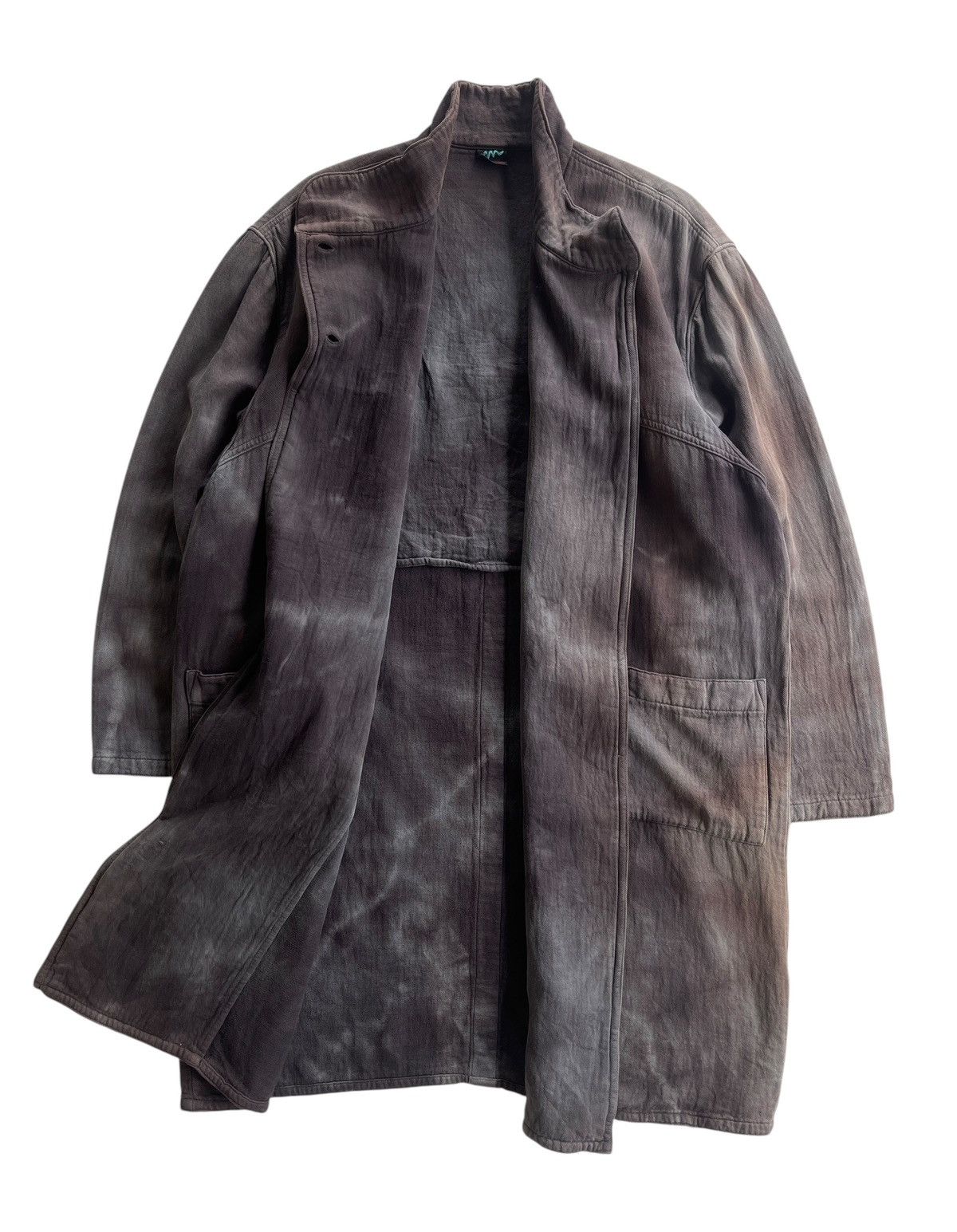 Japanese Brand Mr.Michiko Linen Dyed Duster Issey Miyake Style Trenchcoat Size US XL / EU 56 / 4 - 4 Thumbnail