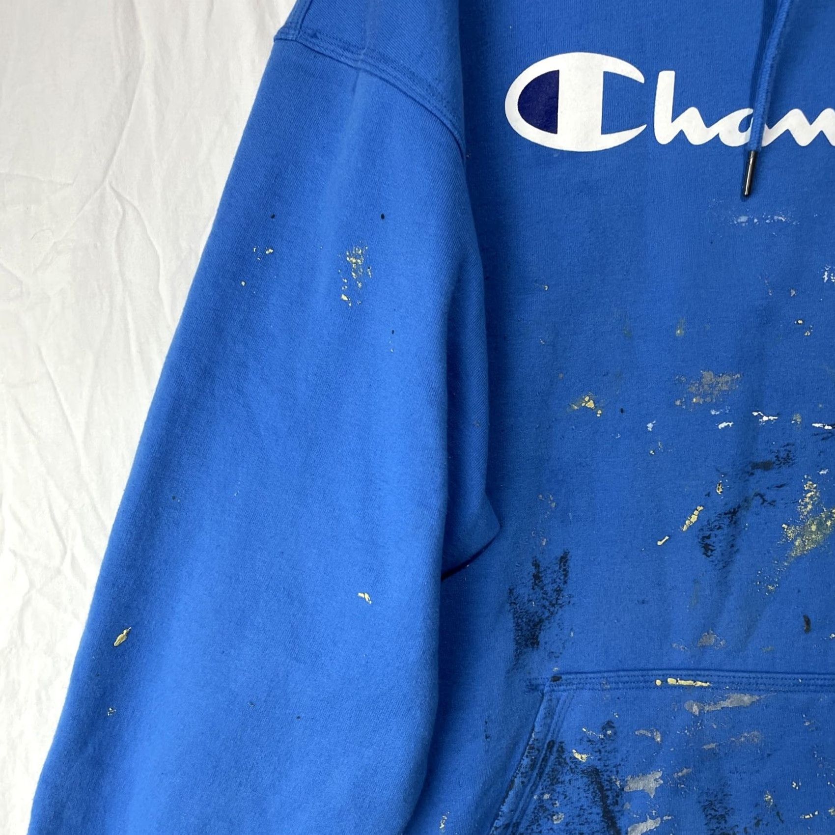 Champion Champion Hoodie Mens 2XL Blue Sweatshirt Fleece Long Sleeve Logo Sweater Size US XXL / EU 58 / 5 - 7 Thumbnail