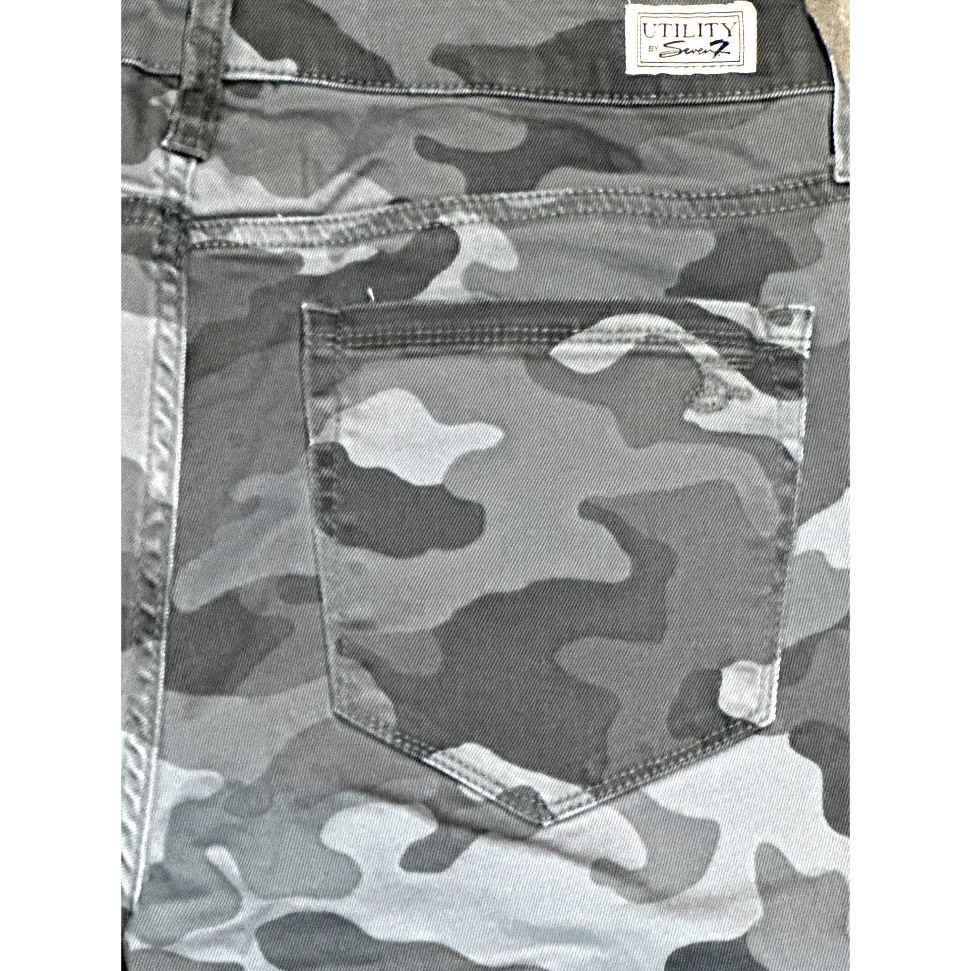 Seven 7 Seven7 Utility Camouflage Denim Mid Rise Slim Straight Jeans Size 30" / US 8 / IT 44 - 10 Thumbnail