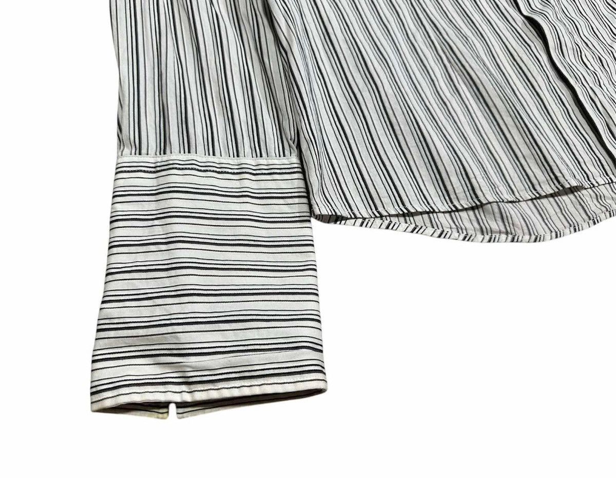 If Six Was Nine × Japanese Brand × Tornado Mart 🔥Y2K Archived Tornado Mart Striped Shirt Hidden Button Size US L / EU 52-54 / 3 - 5 Thumbnail