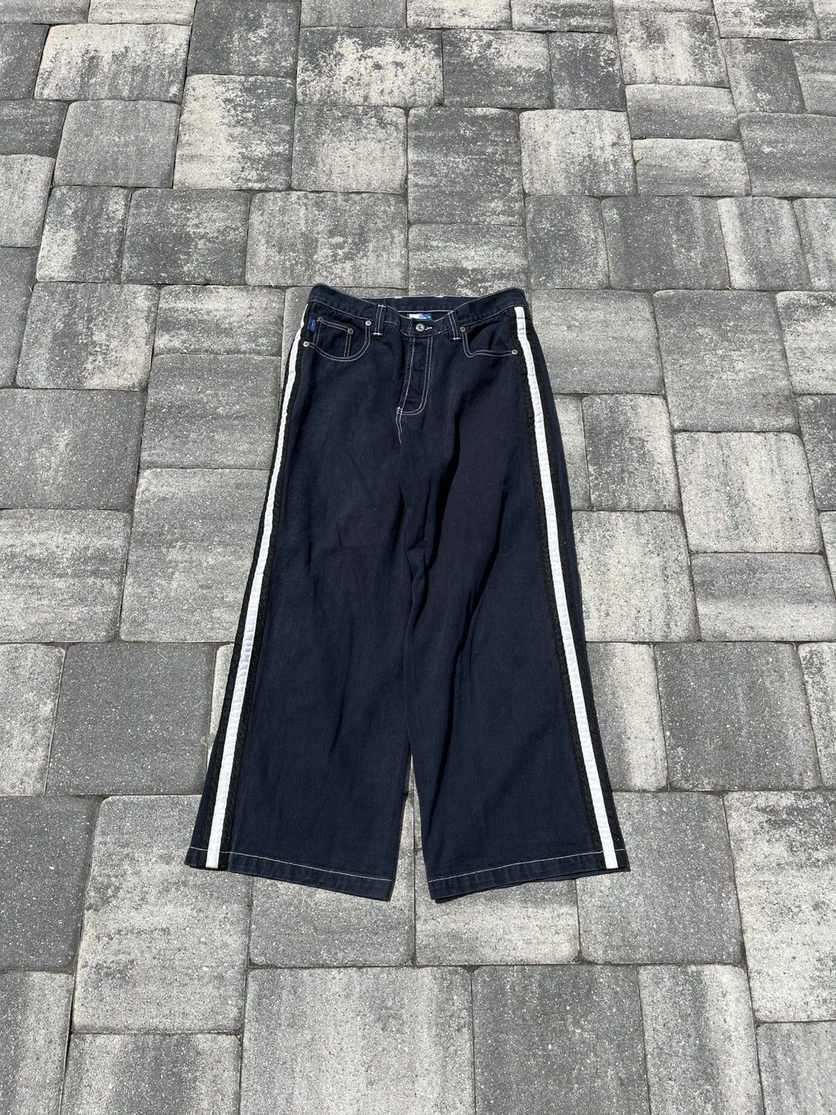 JNCO × Vintage Vintage Y2K Skater Striped Kik Wear Baggy Jeans Size US 34 / EU 50 - 1 Thumbnail