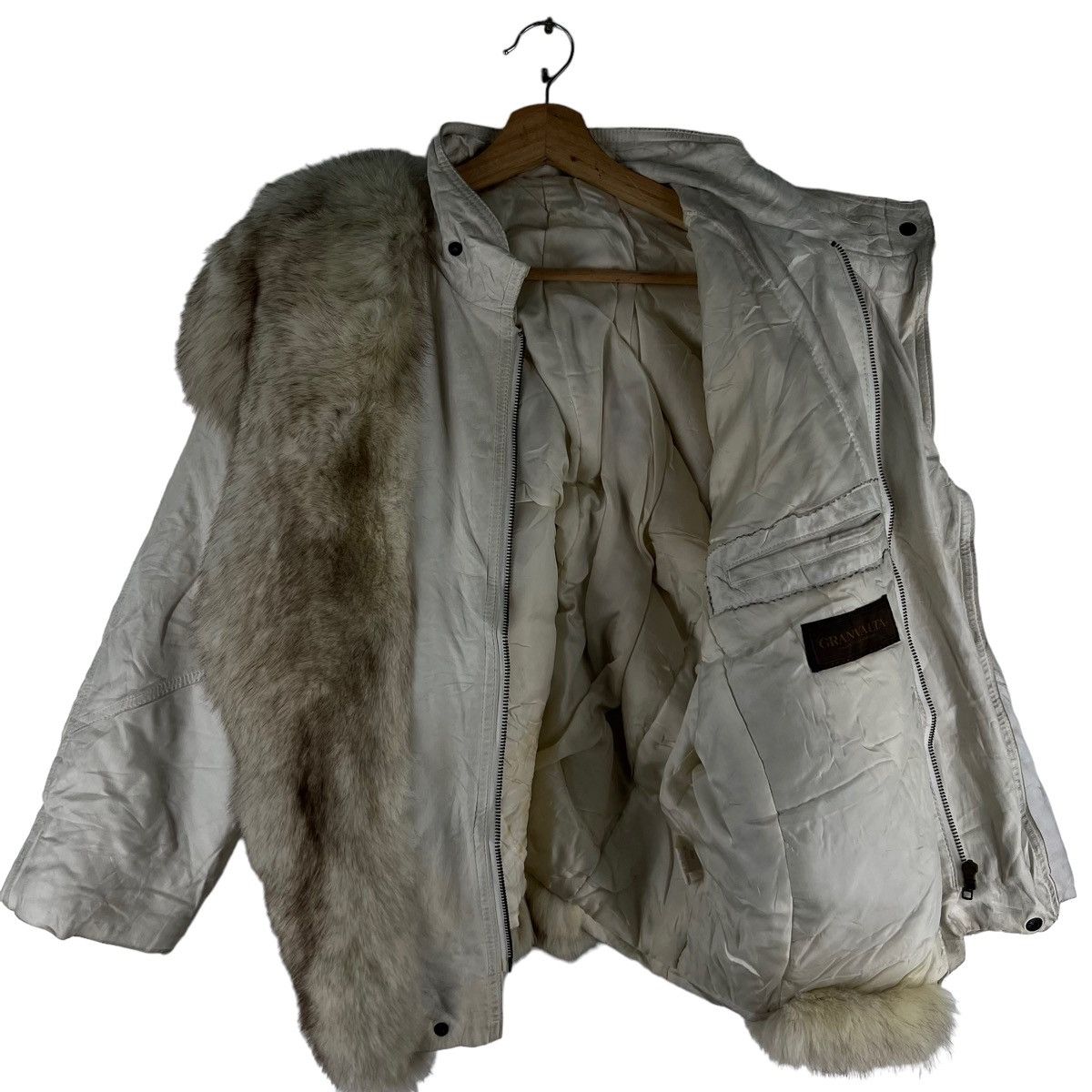 Japanese Brand 🔥VINTAGE GENUINE LEATHER JACKET GRANVALTA FOX FUR Size US M / EU 48-50 / 2 - 8 Thumbnail