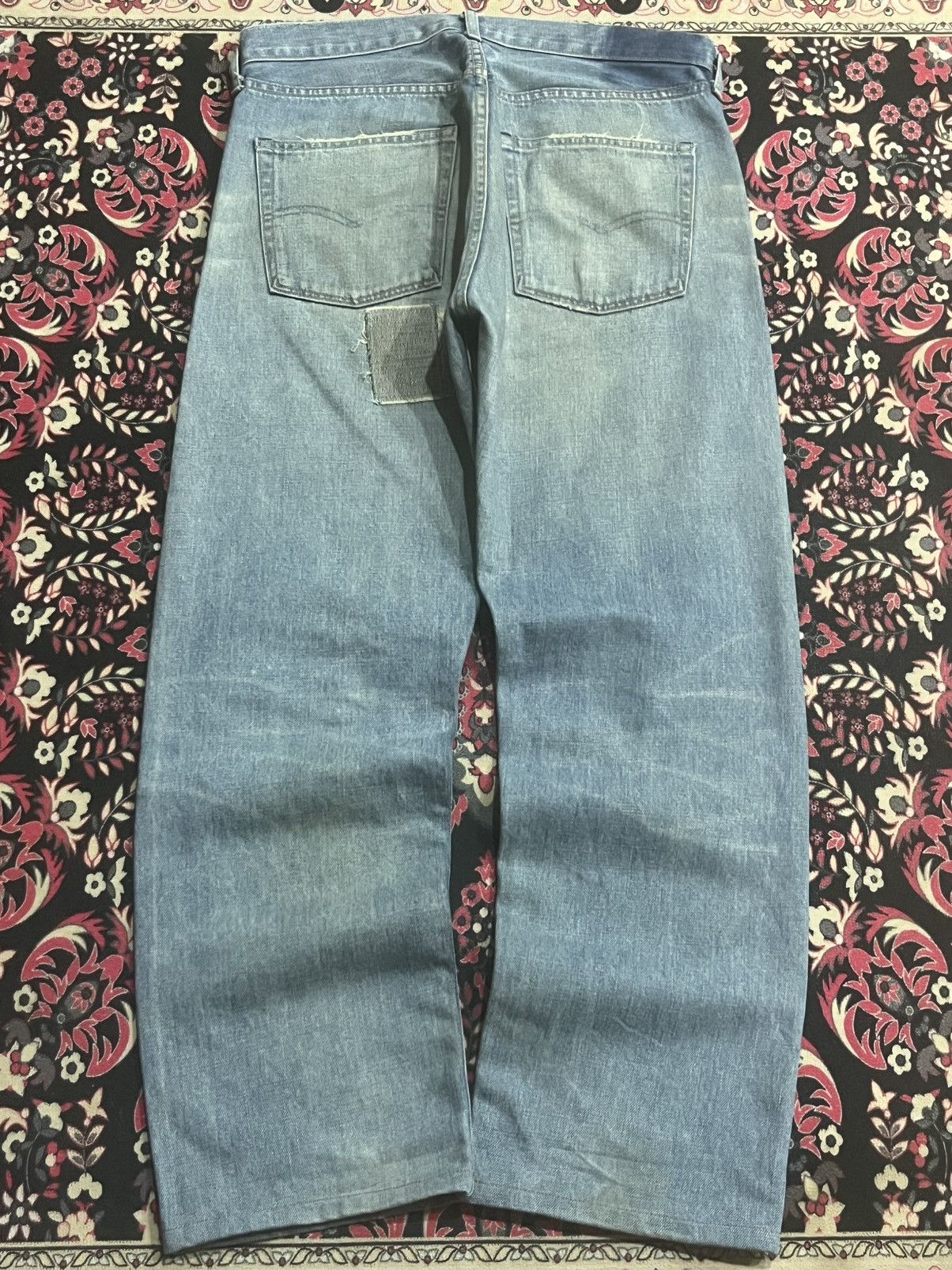 Levi's Vintage Clothing Levi’s LVC 501 Big E Repaired Blue Washed Selvedge Jeans Size US 34 / EU 50 - 2 Thumbnail