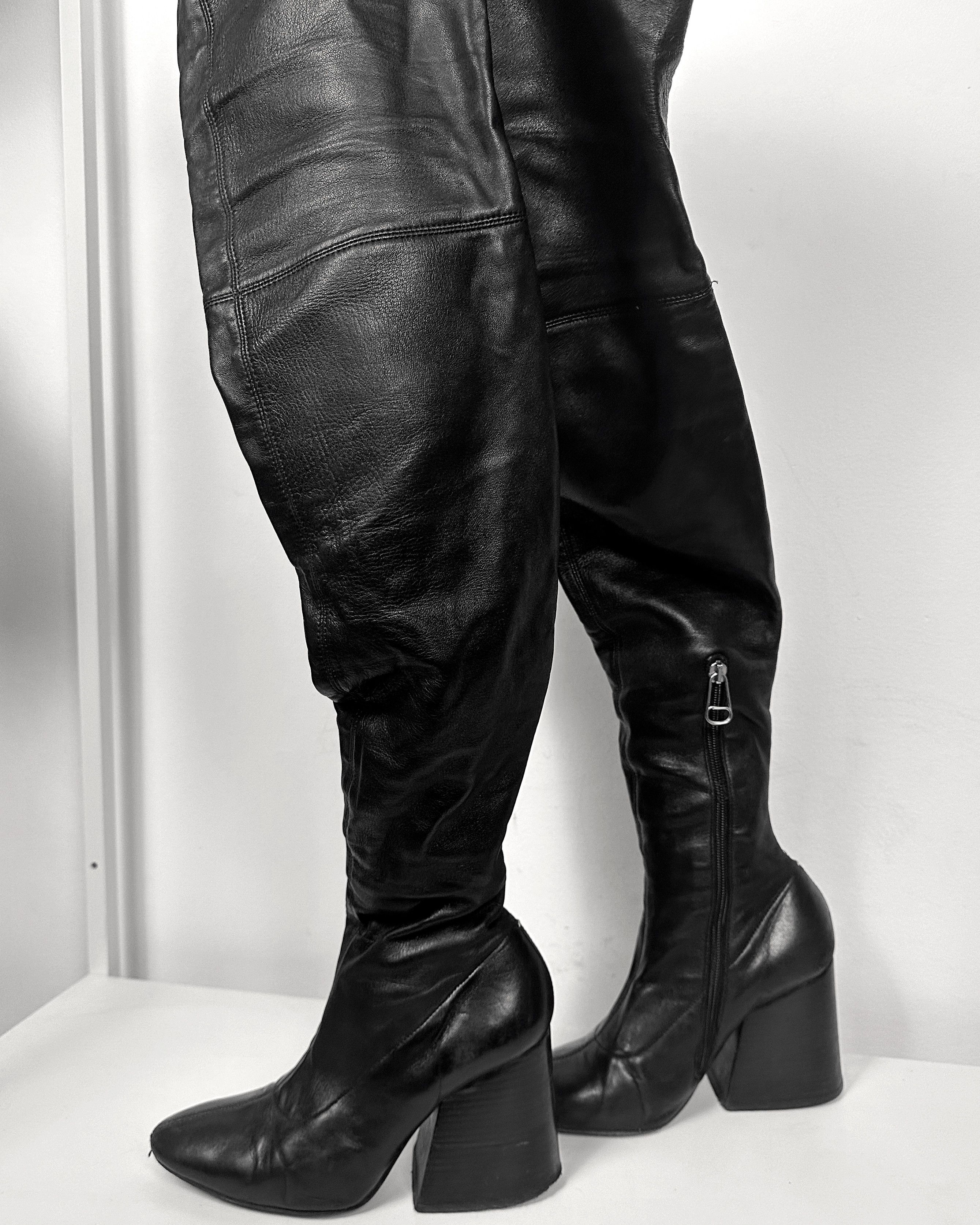 Maison Margiela Maison Margiela Knee High Leather Heels Size US 8 / IT 38 - 6 Thumbnail