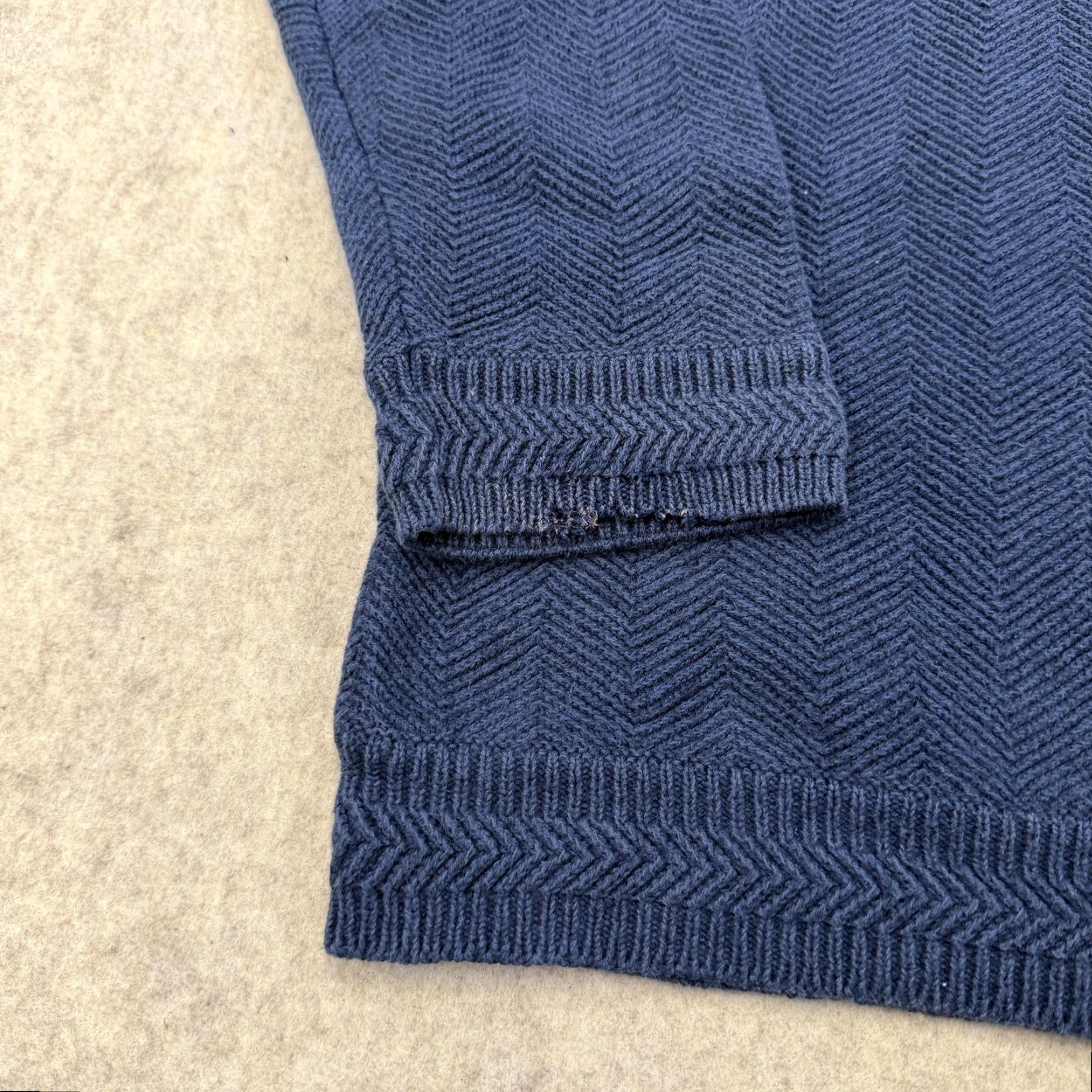 Chaps Chaps Ralph Lauren Sweater Mens Medium Blue Cotton Herringbone Knit Pullover Size US M / EU 48-50 / 2 - 4 Thumbnail