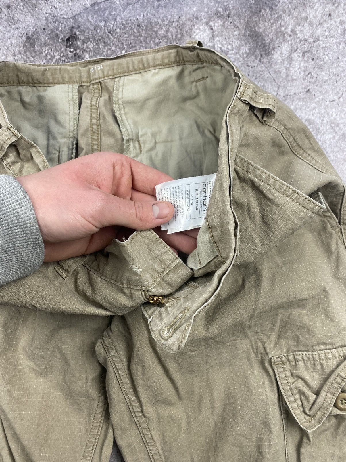 Carhartt × Vintage × Wrangler Crazy vintage y2k baggy wide carhartt style cargo pant skate Size US 33 - 9 Thumbnail