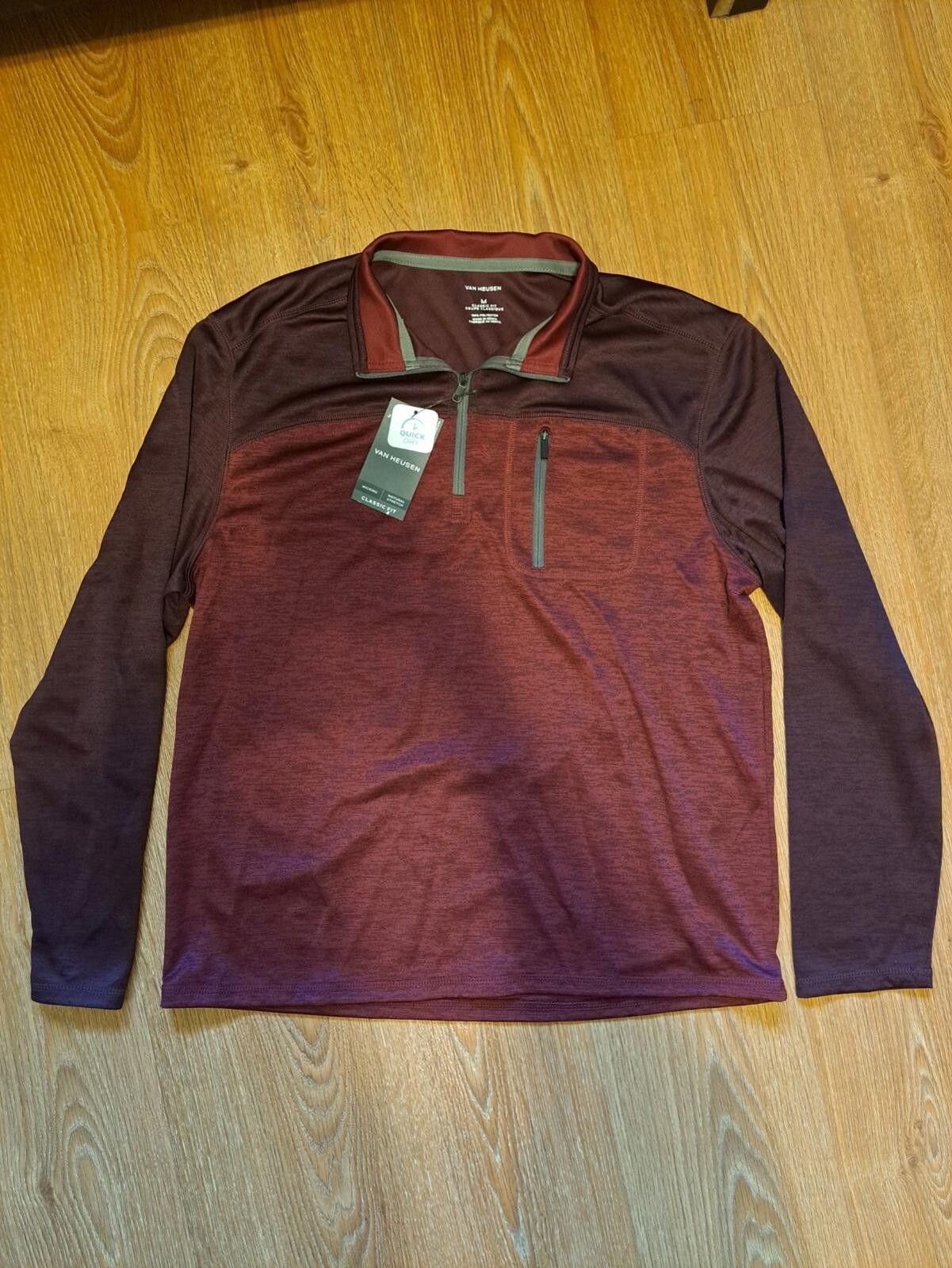 Van Heusen NEW Van Heusen Pullover Sweater Mens Medium Red Quarter Zip Size US M / EU 48-50 / 2 - 1 Thumbnail