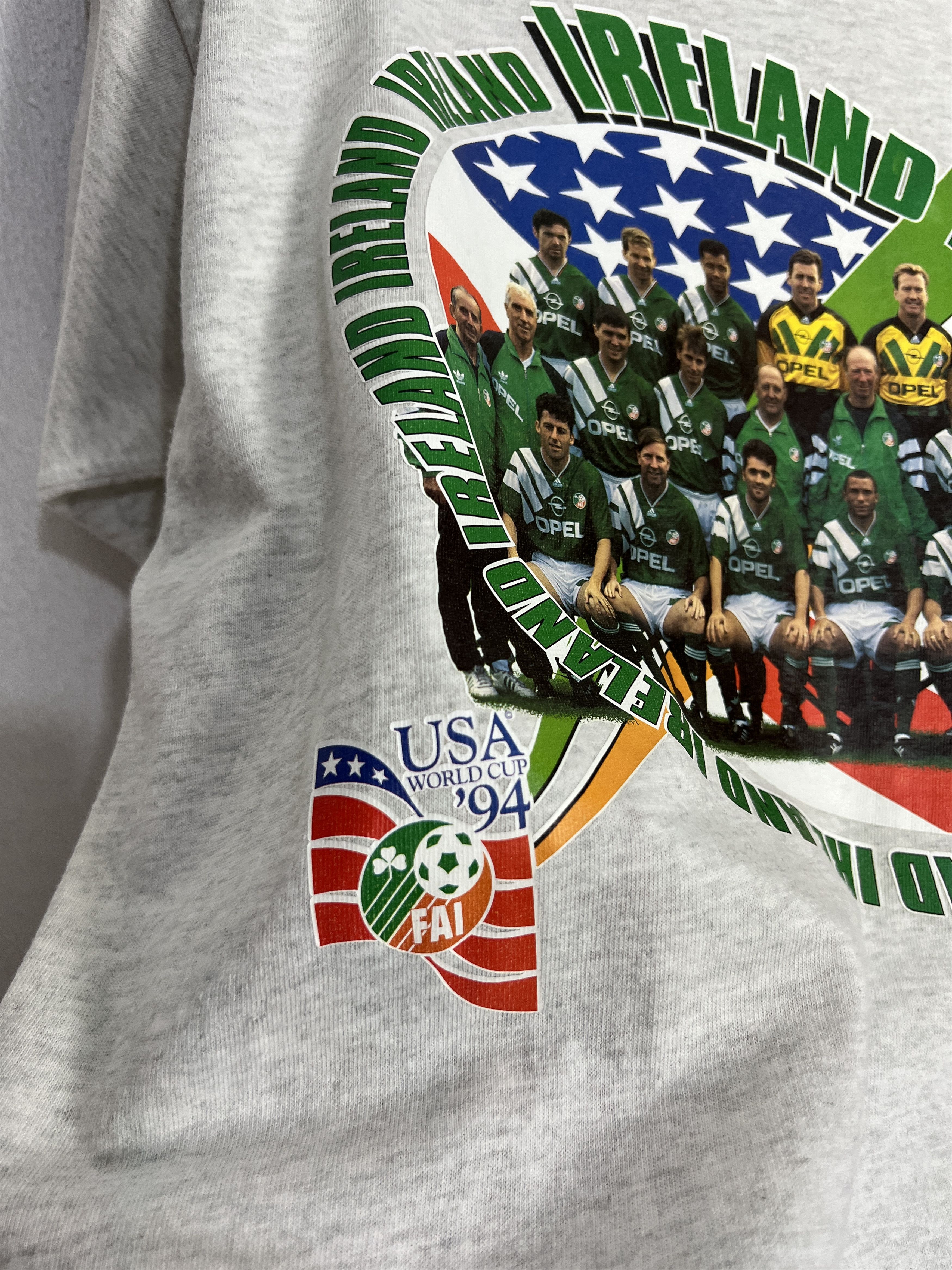 Vintage Ireland World Cup Football Shirt Soccer Jersey Mens Trikot Size US L / EU 52-54 / 3 - 4 Thumbnail