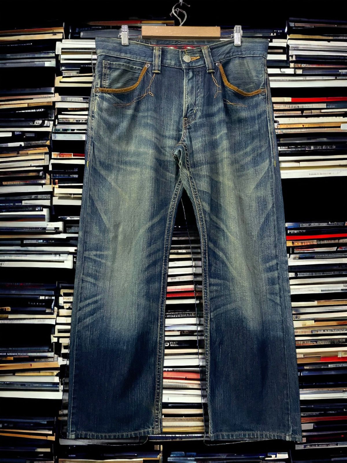 Edwin × Vintage Edwin Japan Exlusive Vintage Straight Cut Suedes trim Jeans Size US 32 / EU 48 - 2 Thumbnail