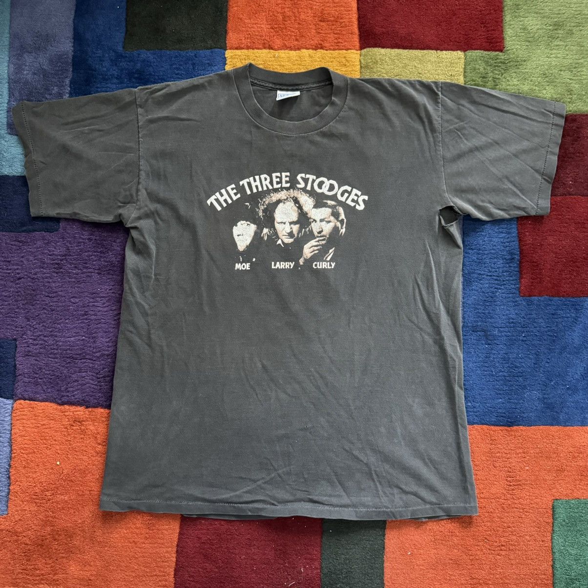 image of All Sport x Vintage Thrashed The Three Stooges Faded T-Shirt 21X28 in Black, Men's (Size XL)