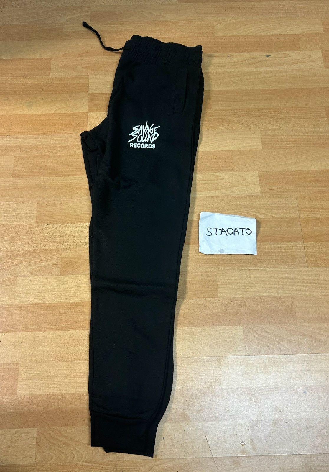 Band Tees × Rap Tees Savage Squad Records Logo Sweatpants Black Size US 36 / EU 52 - 1 Thumbnail