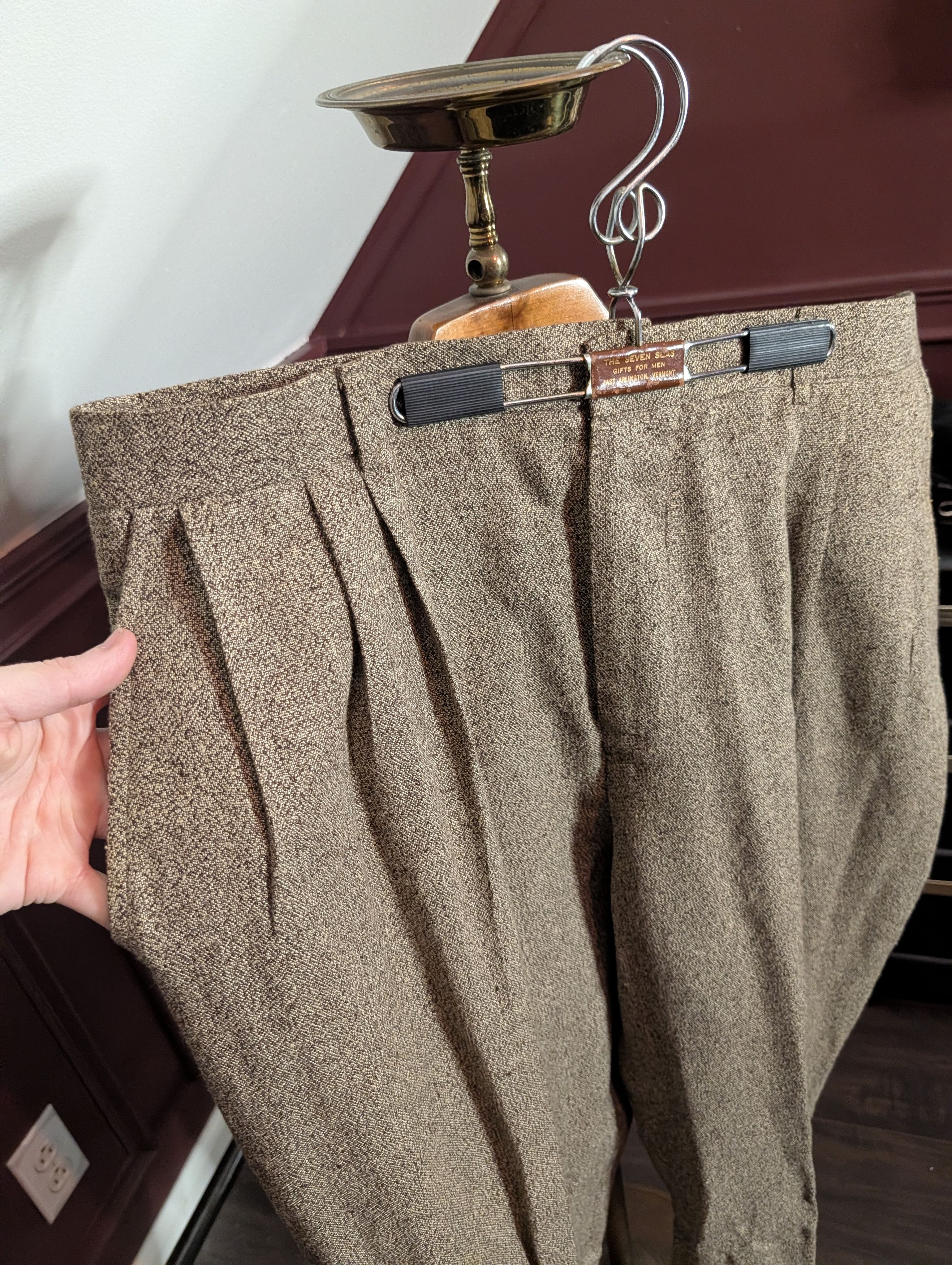 Topo Designs TOPIO PER UOMO vtg SILK Knit Beige Wide Leg MiUSA Pants Size US 38 / EU 54 - 2 Thumbnail