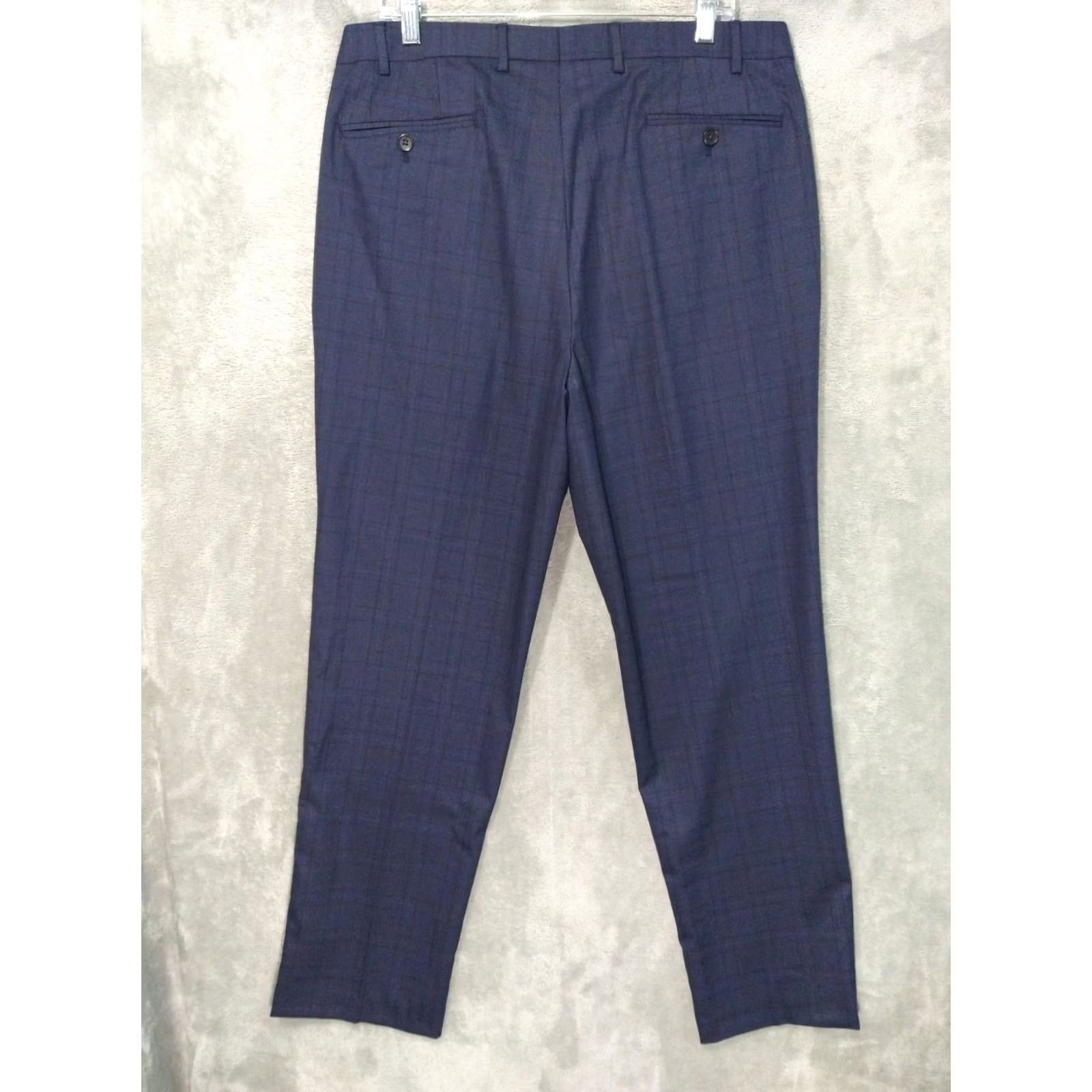 Ralph Lauren Ralph Lauren Pants Mens 36x32 Blue Plaid Flat Front Straight Leg Trousers Dress Size US 36 / EU 52 - 2 Thumbnail