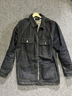 Fear of god raw hot sale selvedge denim long jacket