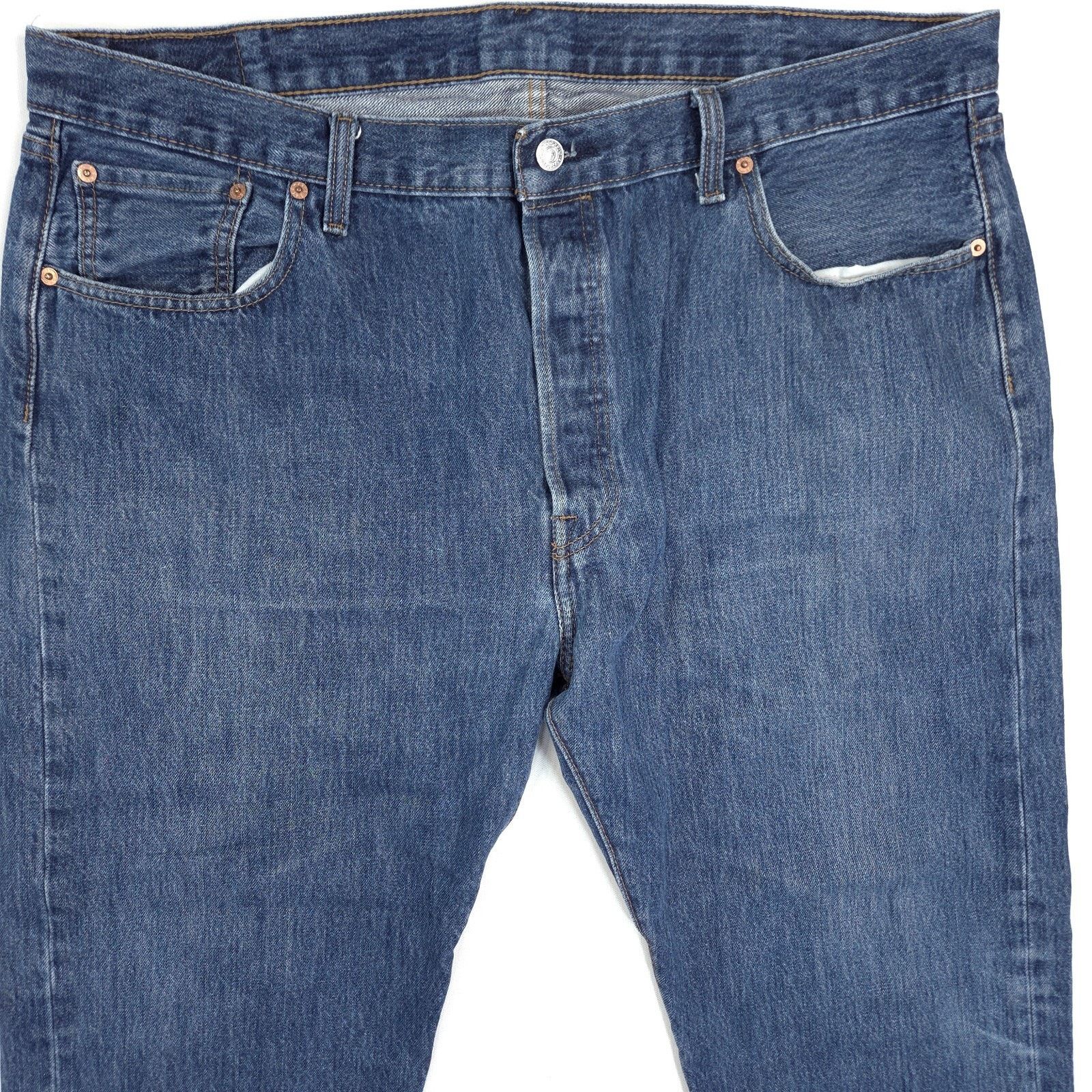 Levi's Levis 501 Jeans Mens 42x31 Dark Blue Wash Straight Leg Size US 42 / EU 58 - 2 Thumbnail