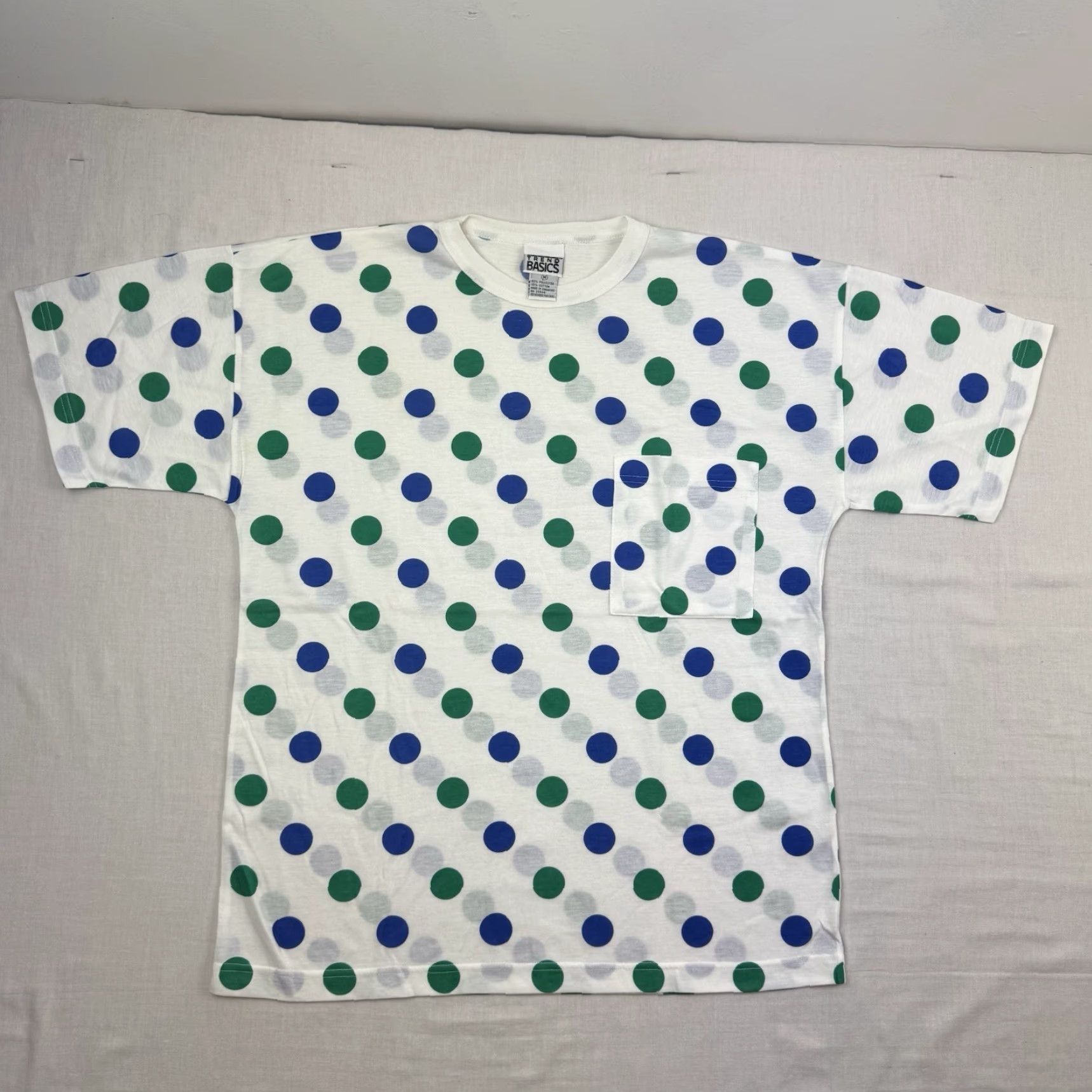 Asics Vintage Basics Polka Dot T Shirt Women Medium Pocket Y2K 90s Trend Size M / US 6-8 / IT 42-44 - 2 Thumbnail