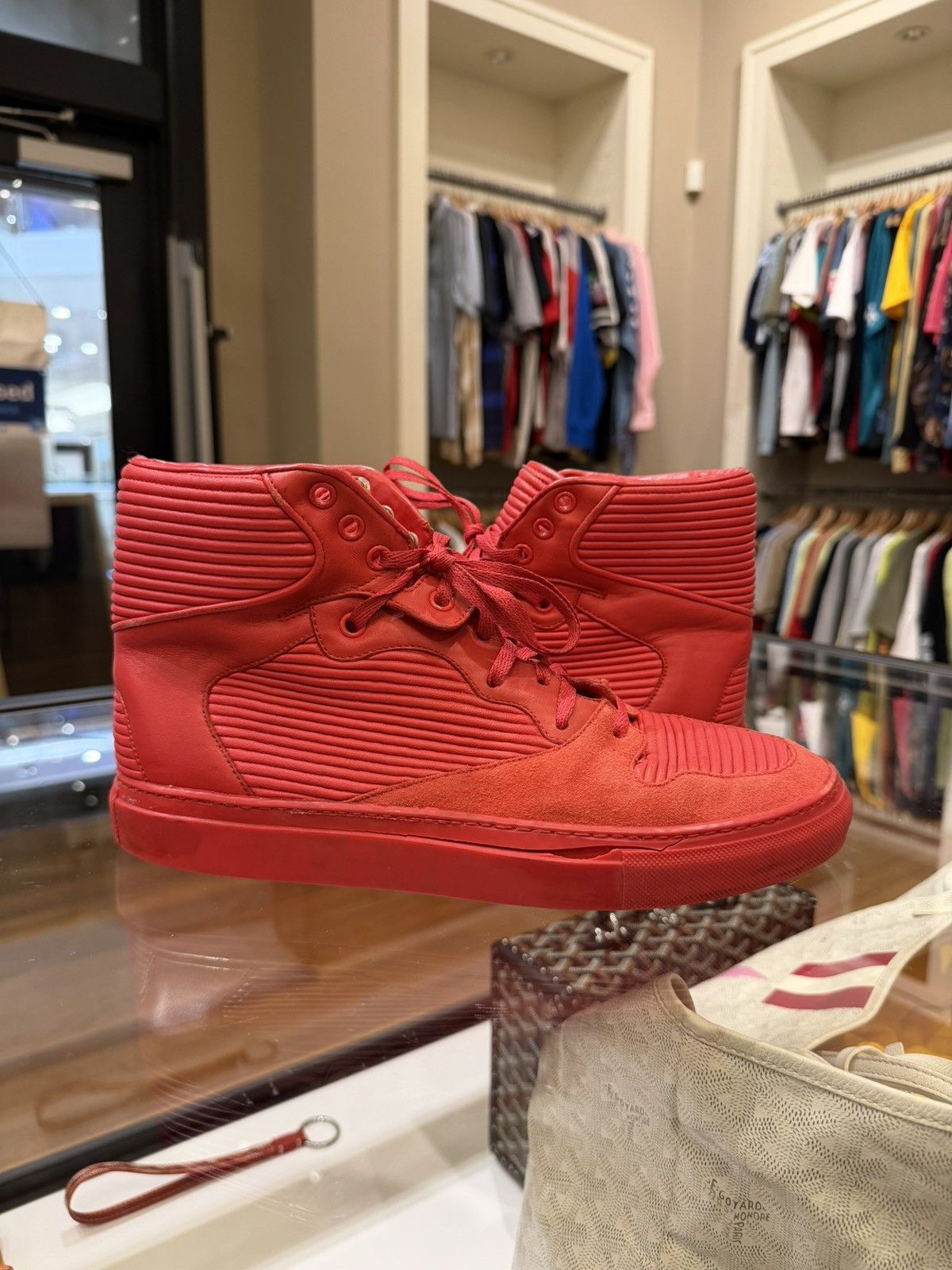 Balenciaga Balenciaga Pleated Arenas -Red Suede Size US 6 / EU 39 - 2 Thumbnail