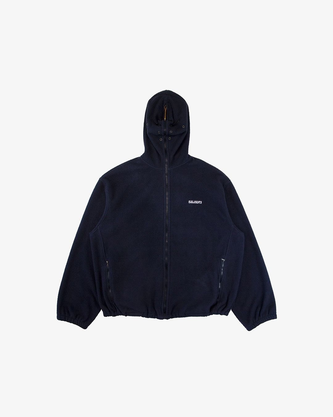 image of Vetements Gimp Mask Fleece Hoodie in Navy, Men's (Size Medium)
