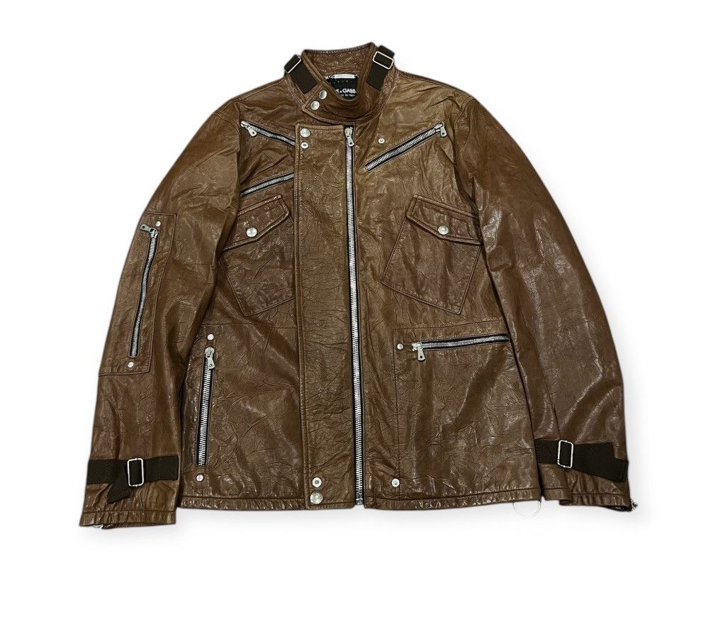 Dolce & Gabbana AW2003 Multi Zip Leather Jacket
