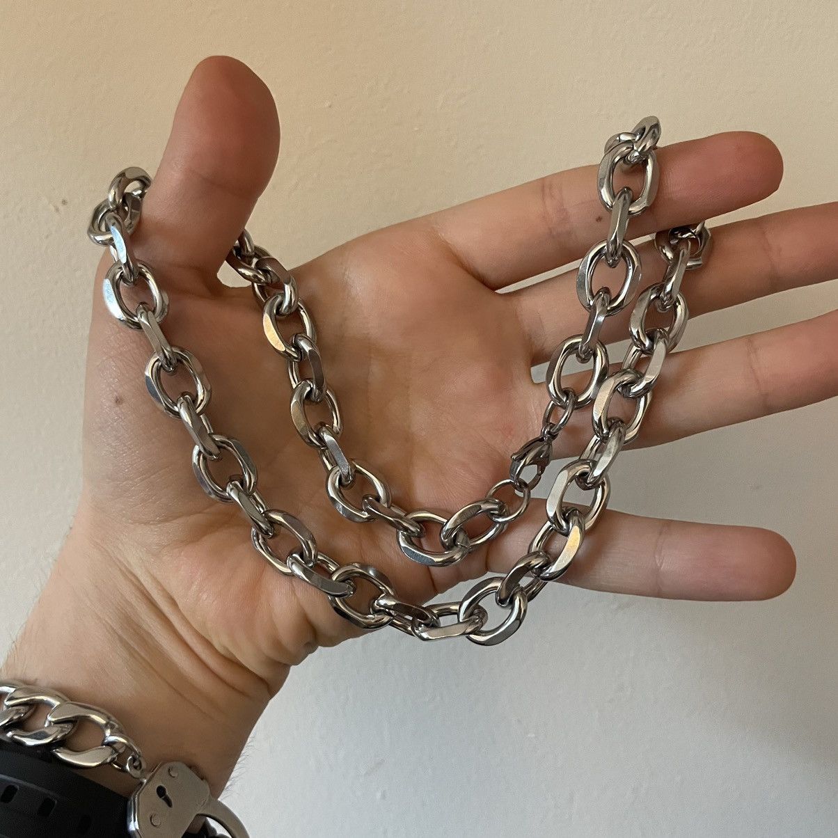 Jewelry × Vintage Silver Chunky Cable Chain Necklace Size ONE SIZE - 2 Thumbnail