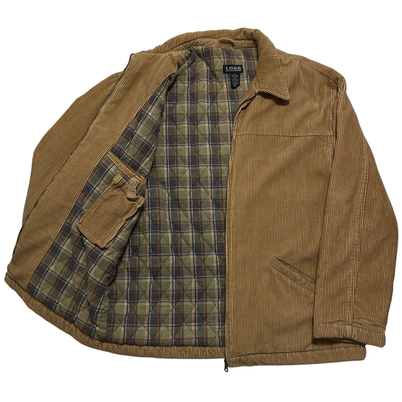 H&M Vintage 90s H&M Brown Corduroy Wide Wale Full Zip Jacket XL Size US XL / EU 56 / 4 - 4 Thumbnail