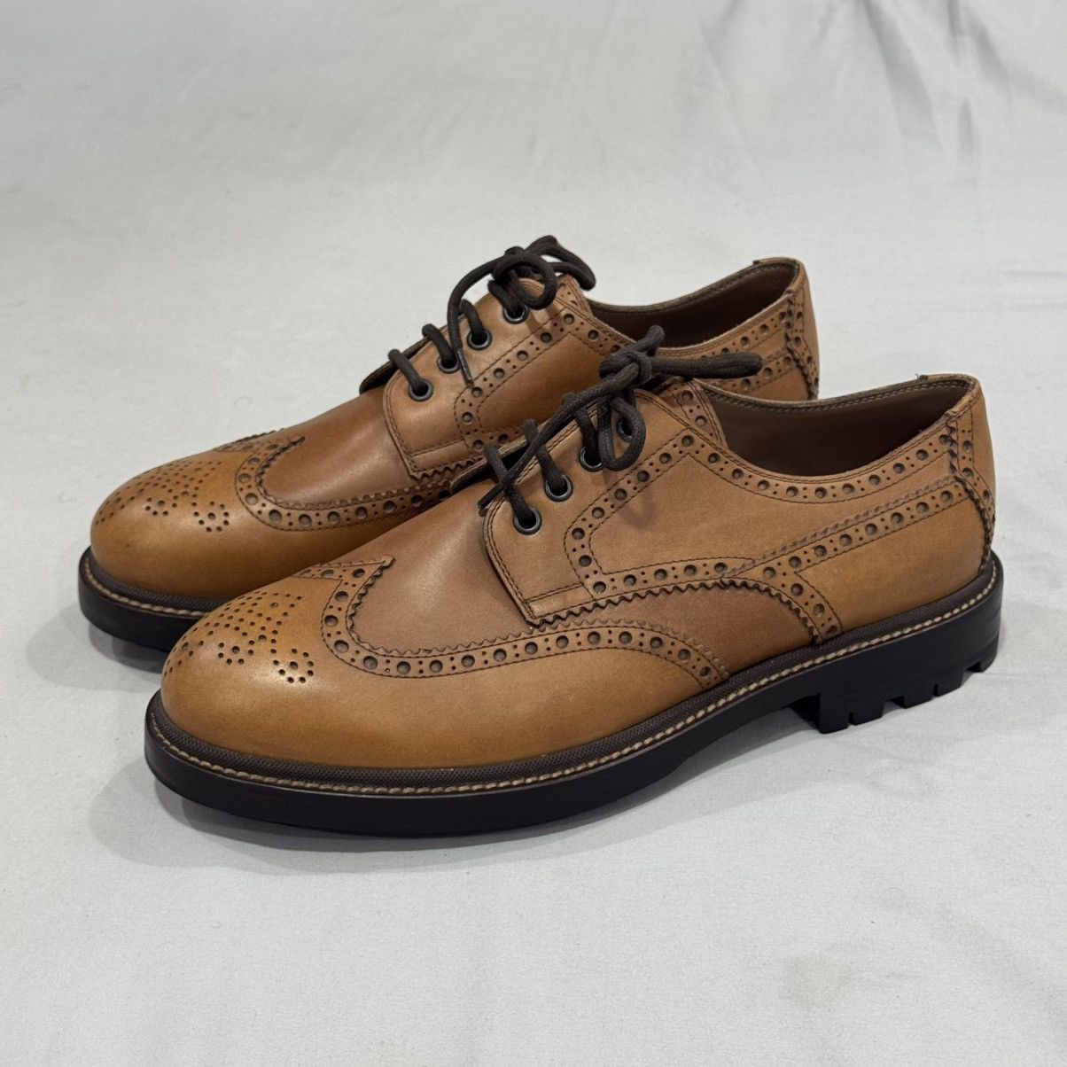 Brunello Cucinelli Brunello Cucinelli Wingtip Brogue Leather Shoes – Brown 🔥 Size US 10.5 / EU 43-44 - 1 Thumbnail