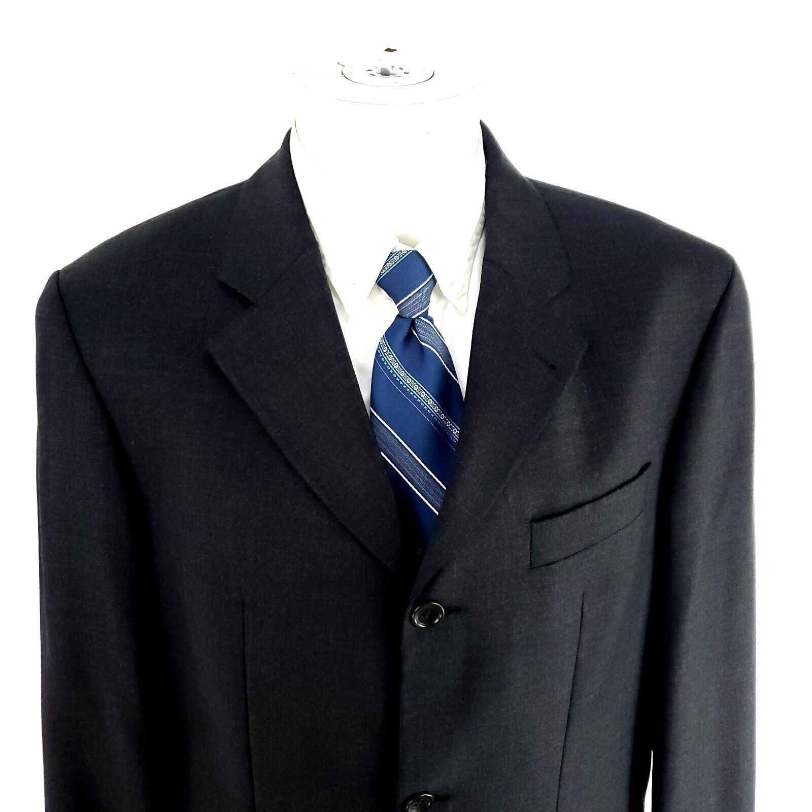 Pierre Cardin Pierre Cardin Super 120s Wool 3 Button Suit Jacket 40R Gray Size 40R - 1 Thumbnail