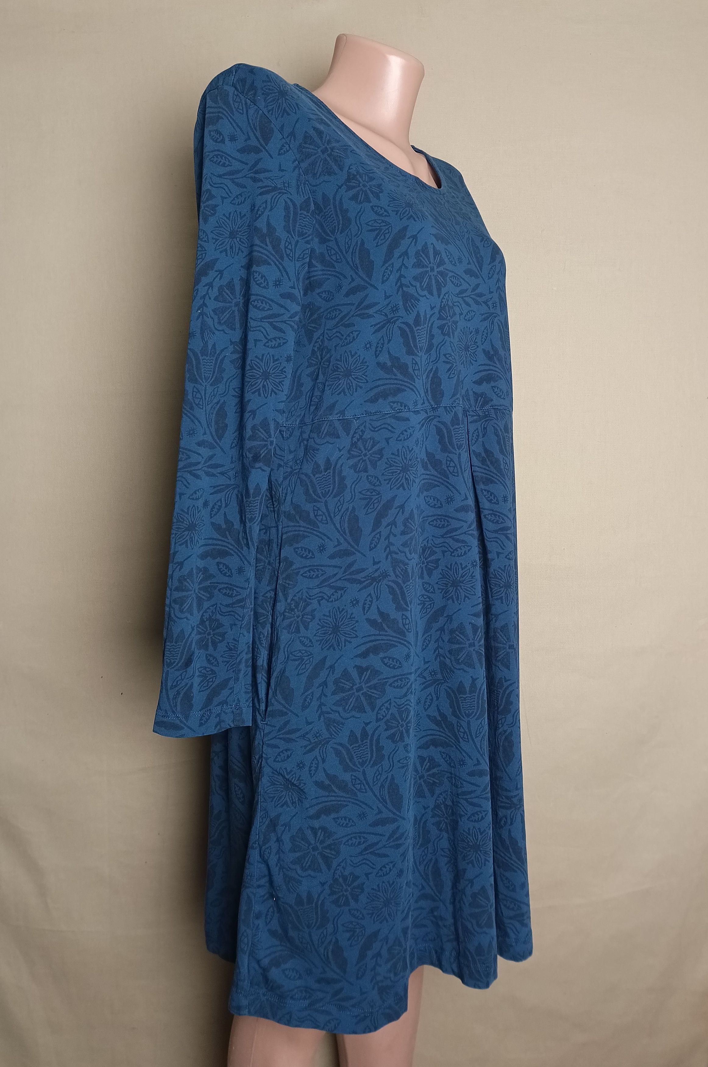 Designer Gudrun Sjoden Blue Floral Print Cotton Dress Size M Size M / US 6-8 / IT 42-44 - 3 Thumbnail